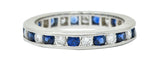 Classic Sapphire Diamond Platinum Eternity Band Stack RingRing - Wilson's Estate Jewelry