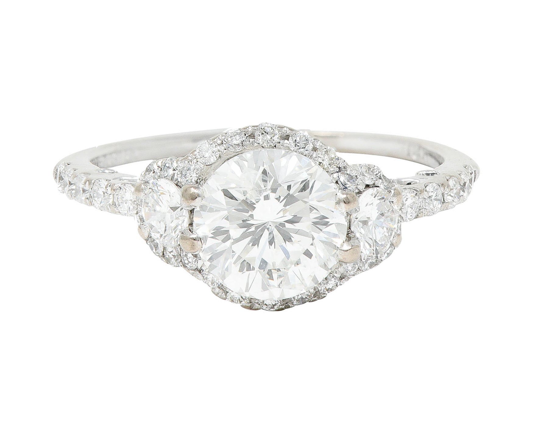 Verragio 1.85 CTW Diamond 18 Karat White Gold Halo Engagement RingRing - Wilson's Estate Jewelry