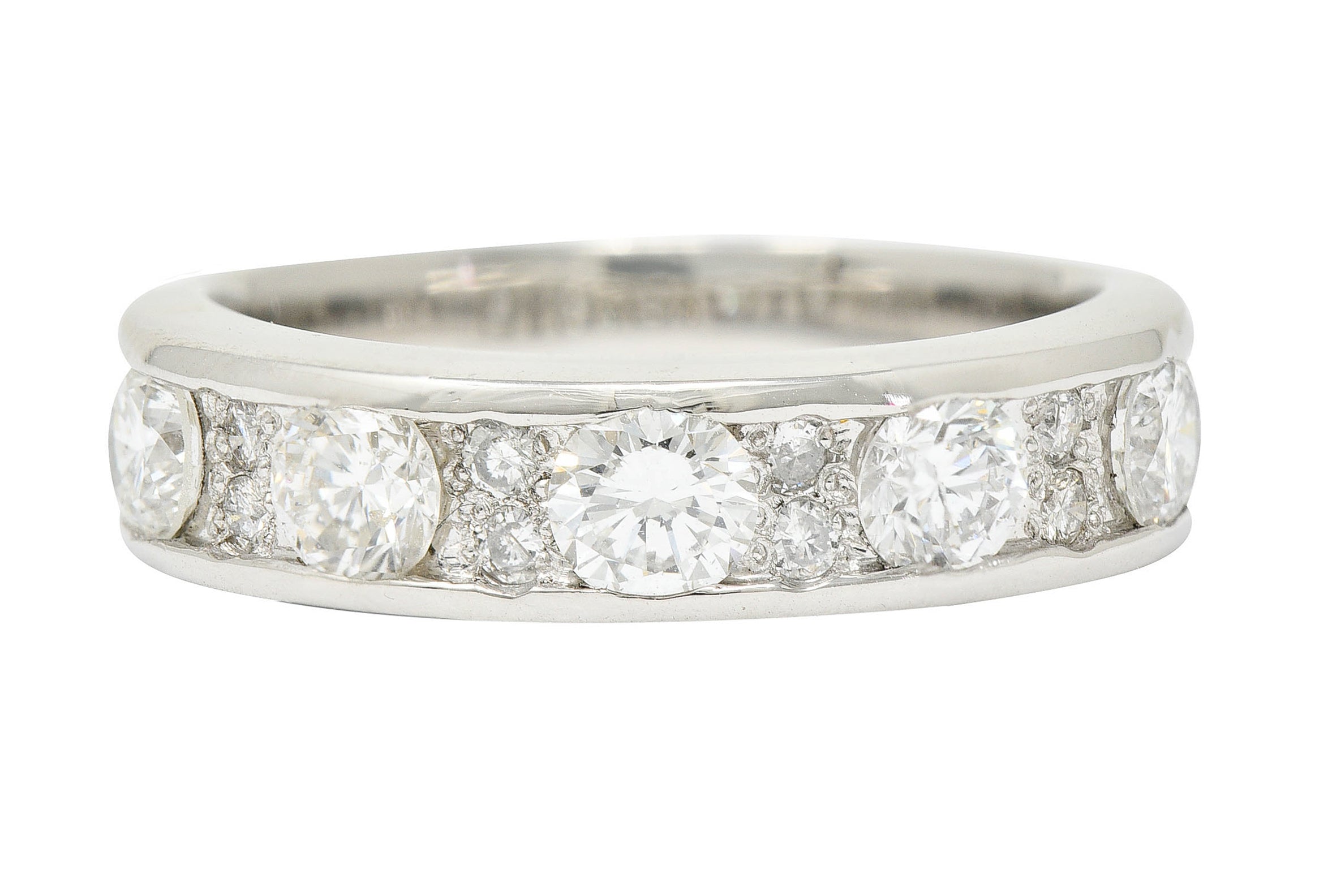 Contemporary 1.11 CTW Diamond Platinum Stacking Band RingRing - Wilson's Estate Jewelry