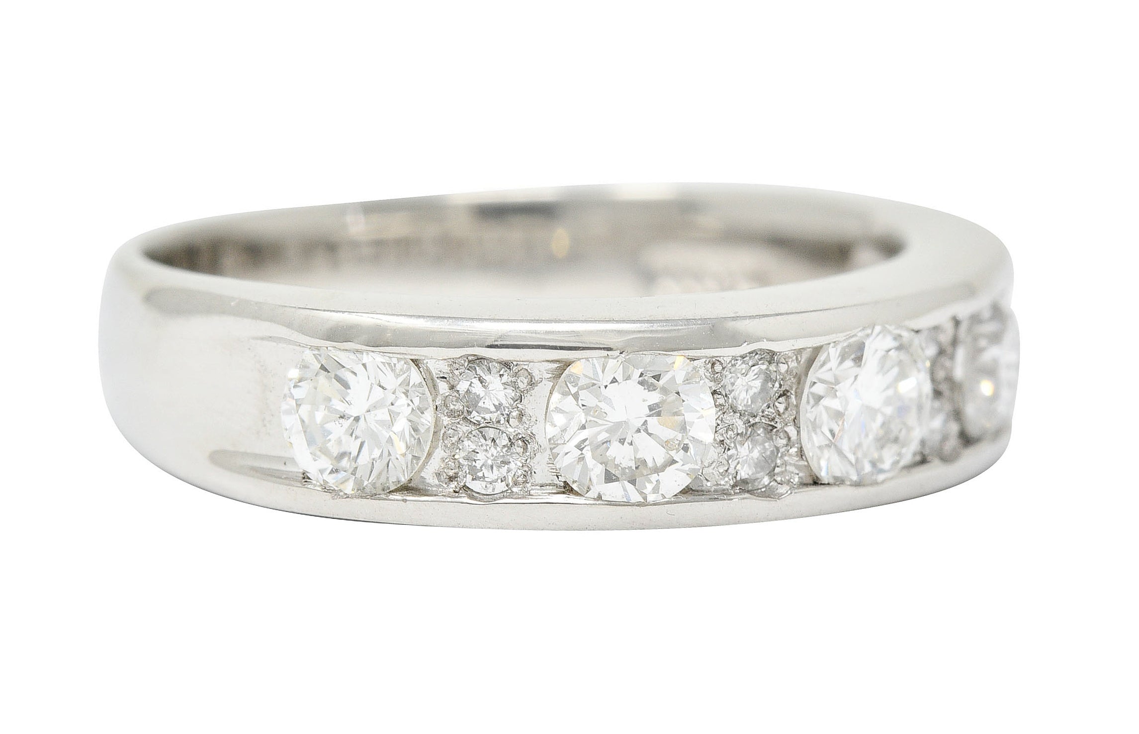 Contemporary 1.11 CTW Diamond Platinum Stacking Band RingRing - Wilson's Estate Jewelry