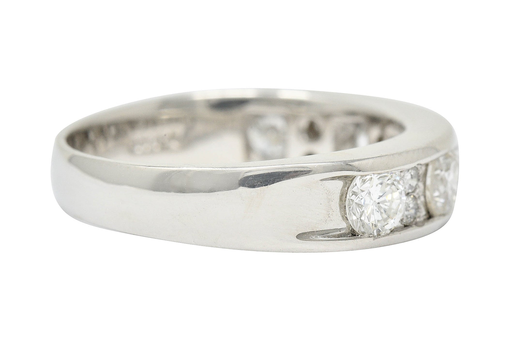 Contemporary 1.11 CTW Diamond Platinum Stacking Band RingRing - Wilson's Estate Jewelry