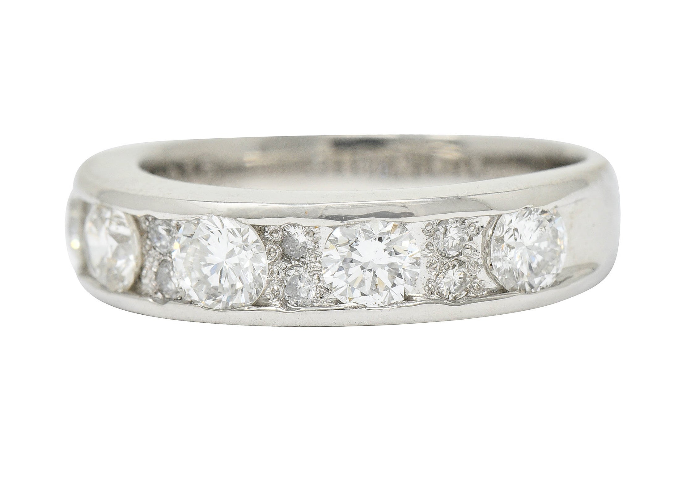 Contemporary 1.11 CTW Diamond Platinum Stacking Band RingRing - Wilson's Estate Jewelry