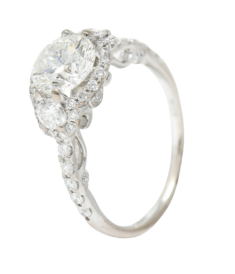 Verragio 1.85 CTW Diamond 18 Karat White Gold Halo Engagement RingRing - Wilson's Estate Jewelry