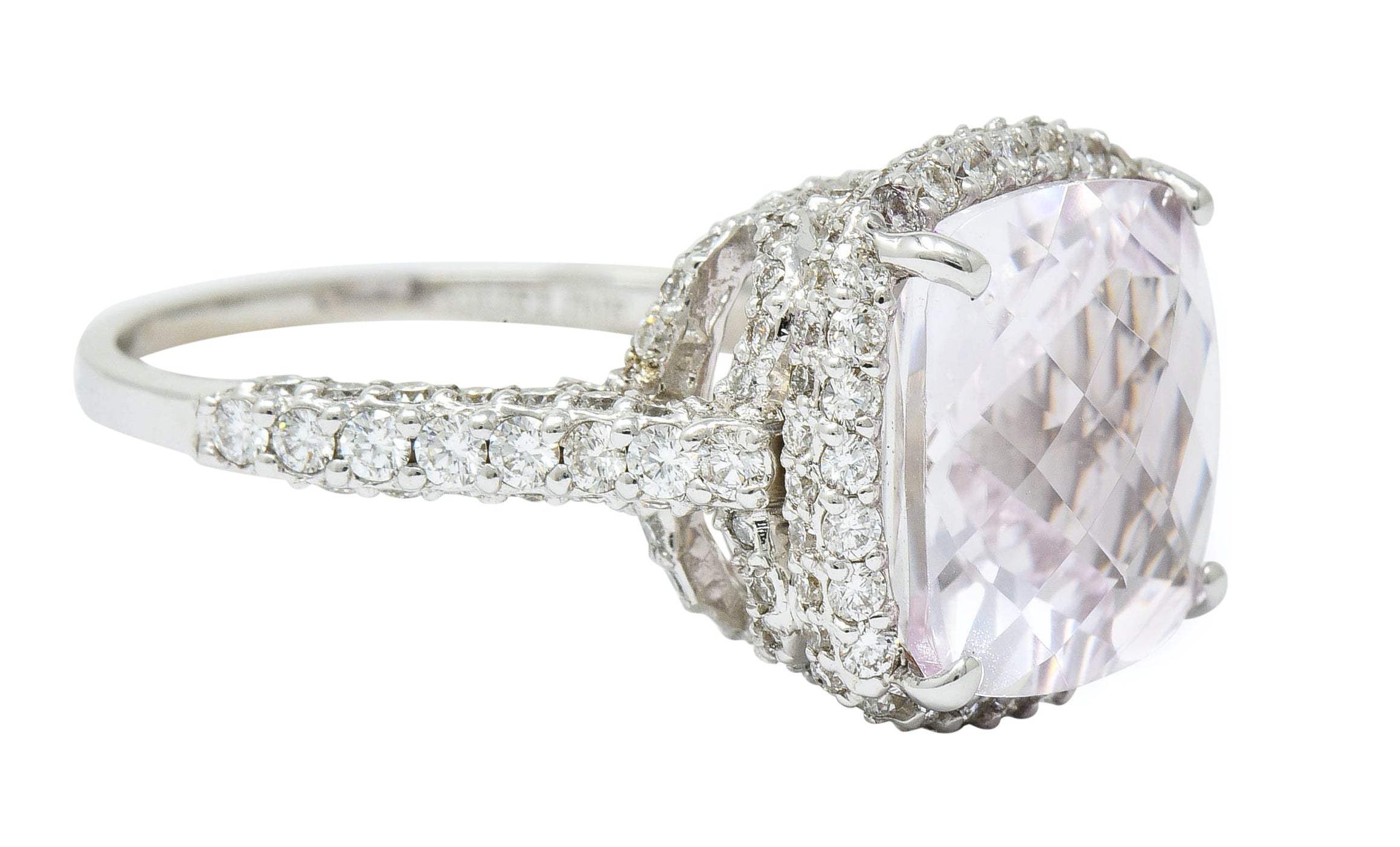 Fancy Kunzite 2.00 CTW Diamond 18 Karat White Gold Cocktail RingRing - Wilson's Estate Jewelry