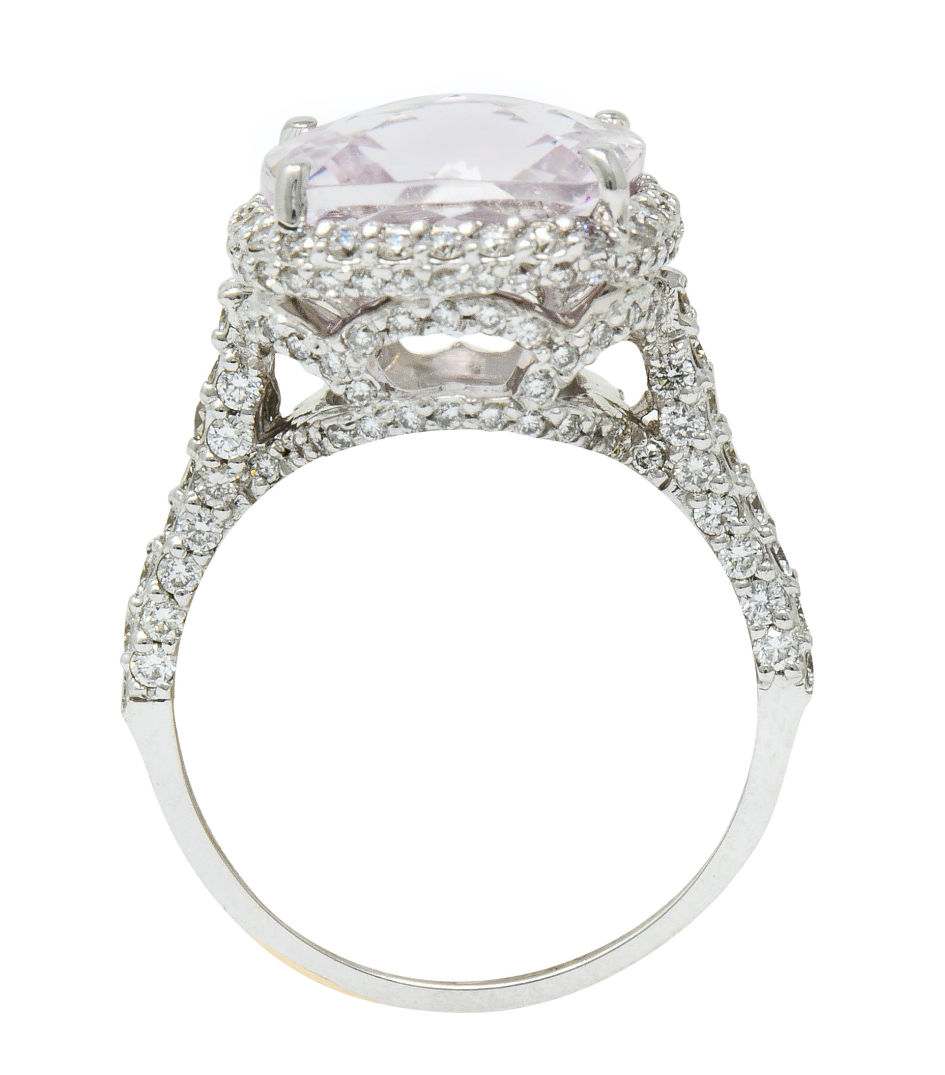 Fancy Kunzite 2.00 CTW Diamond 18 Karat White Gold Cocktail RingRing - Wilson's Estate Jewelry