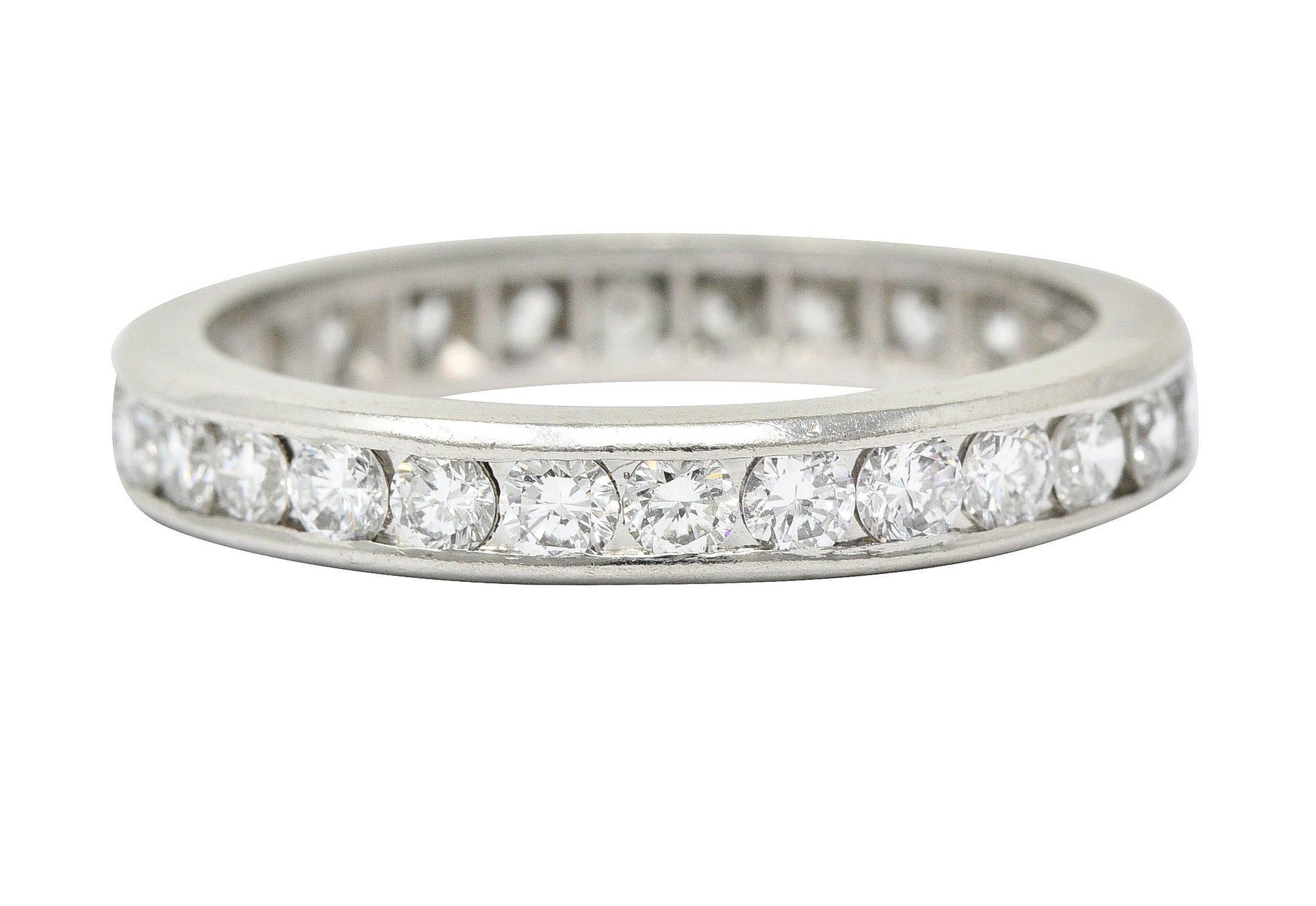 Classic 1.50 CTW Diamond Platinum Channel Eternity Band RingRing - Wilson's Estate Jewelry