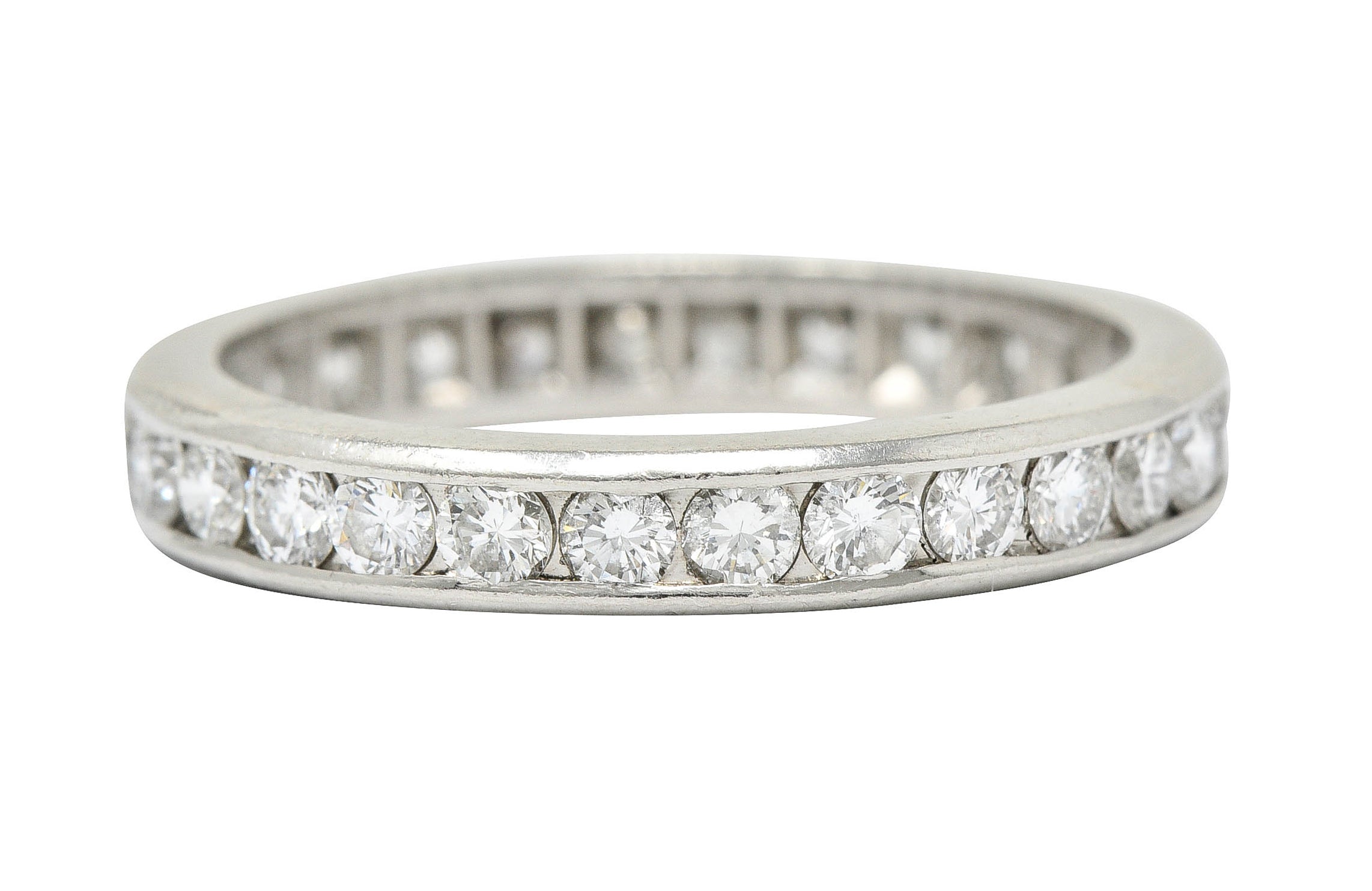 Classic 1.50 CTW Diamond Platinum Channel Eternity Band RingRing - Wilson's Estate Jewelry