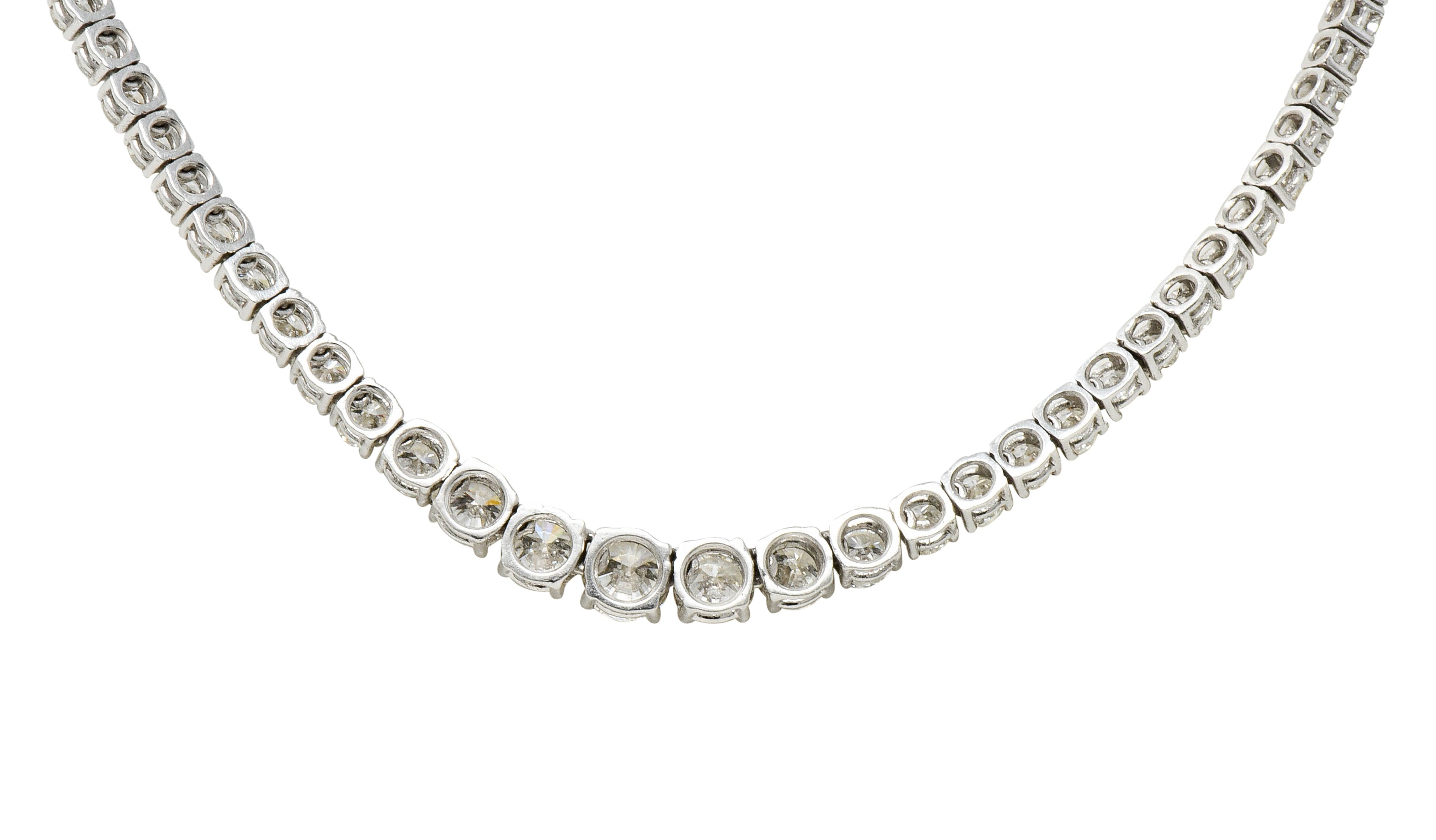 Vintage 14.00 CTW Graduated Diamond Platinum Riviera NecklaceNecklace - Wilson's Estate Jewelry