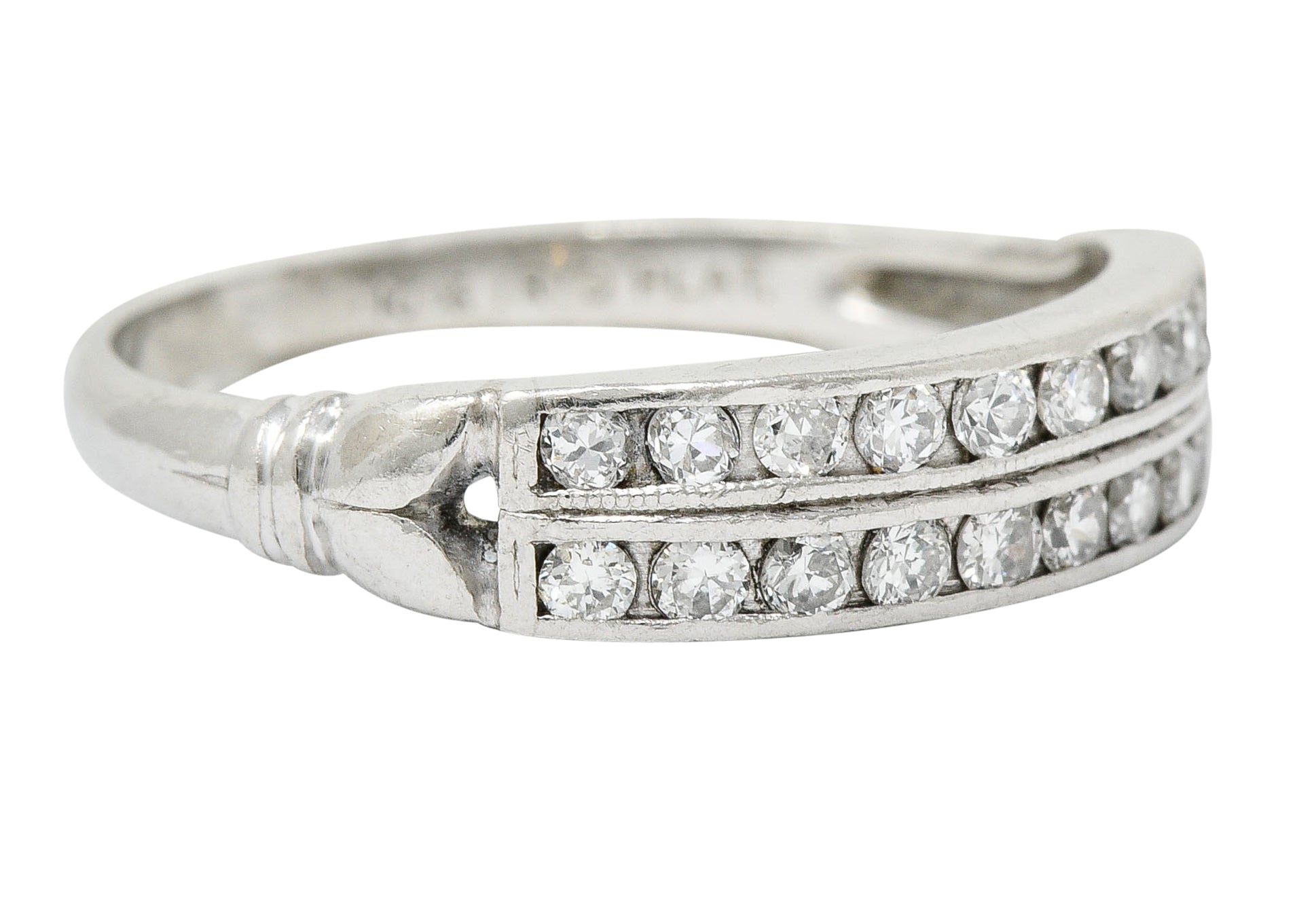 Art Deco 0.50 CTW Diamond Platinum Tulip Band RingRing - Wilson's Estate Jewelry