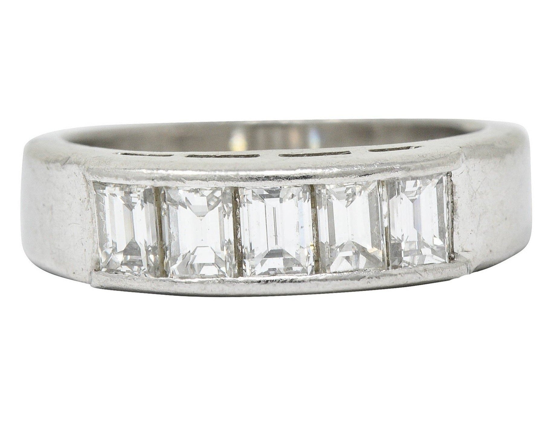 1.00 CTW Diamond Platinum Channel Band RingRing - Wilson's Estate Jewelry