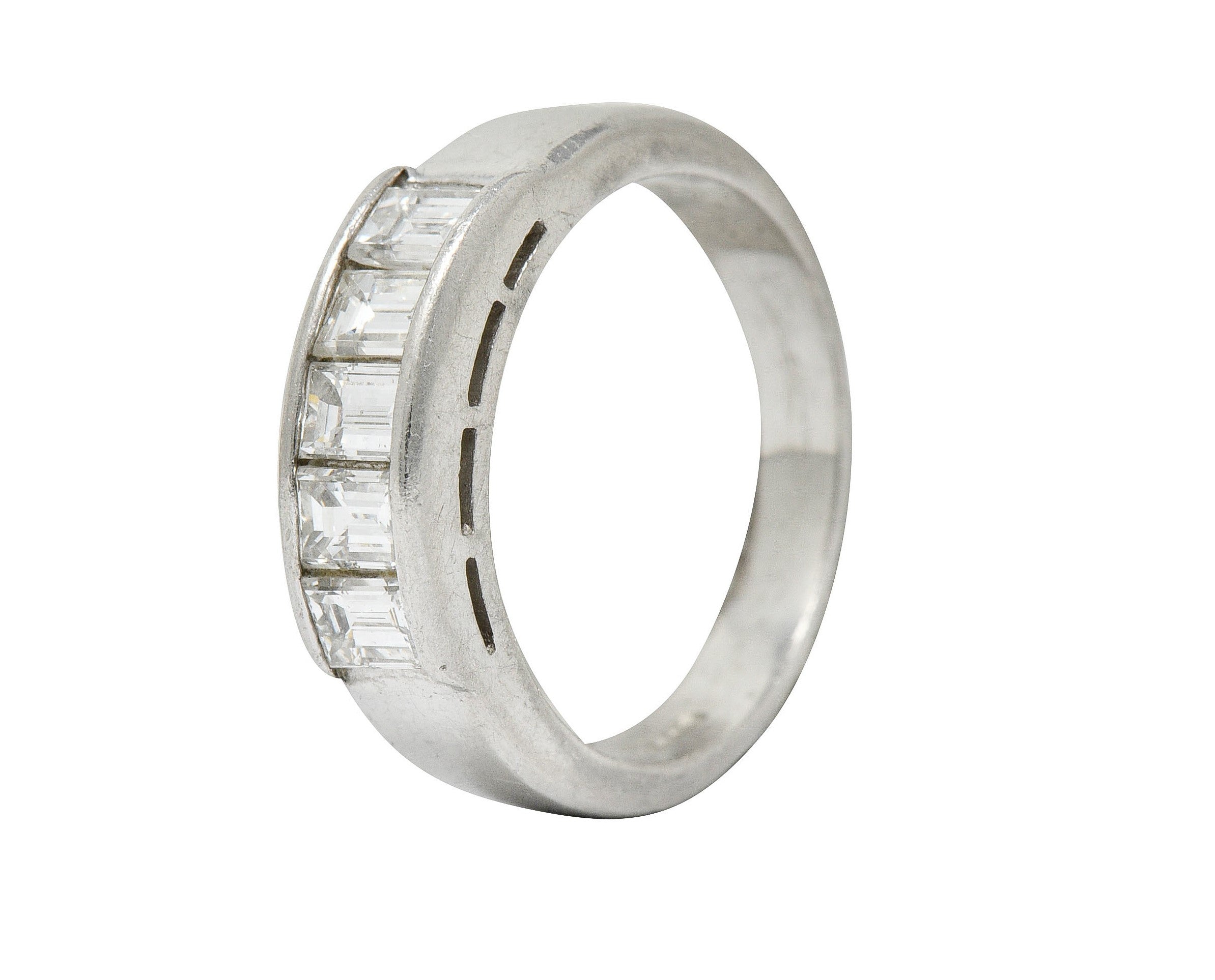 1.00 CTW Diamond Platinum Channel Band RingRing - Wilson's Estate Jewelry