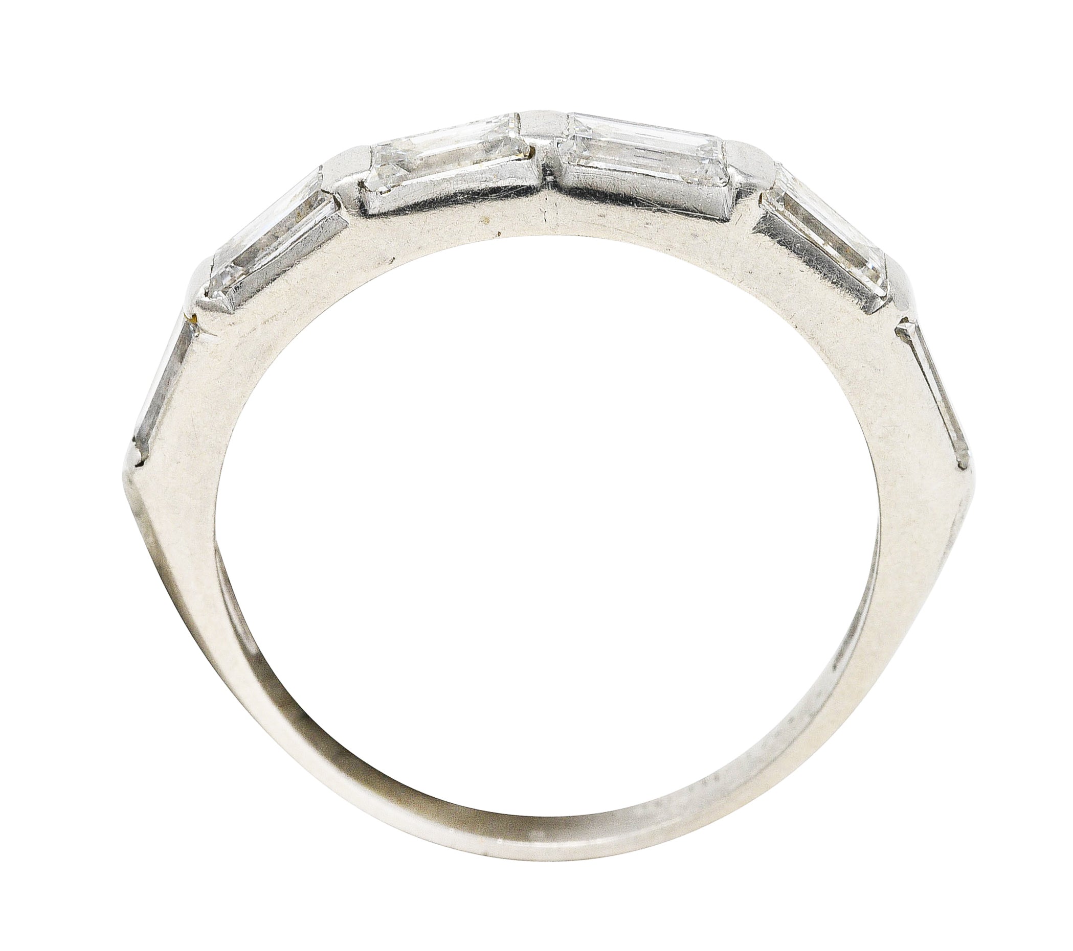 Mid-Century 1.00 CTW Baguette Diamond Platinum Wedding Band RingRing - Wilson's Estate Jewelry