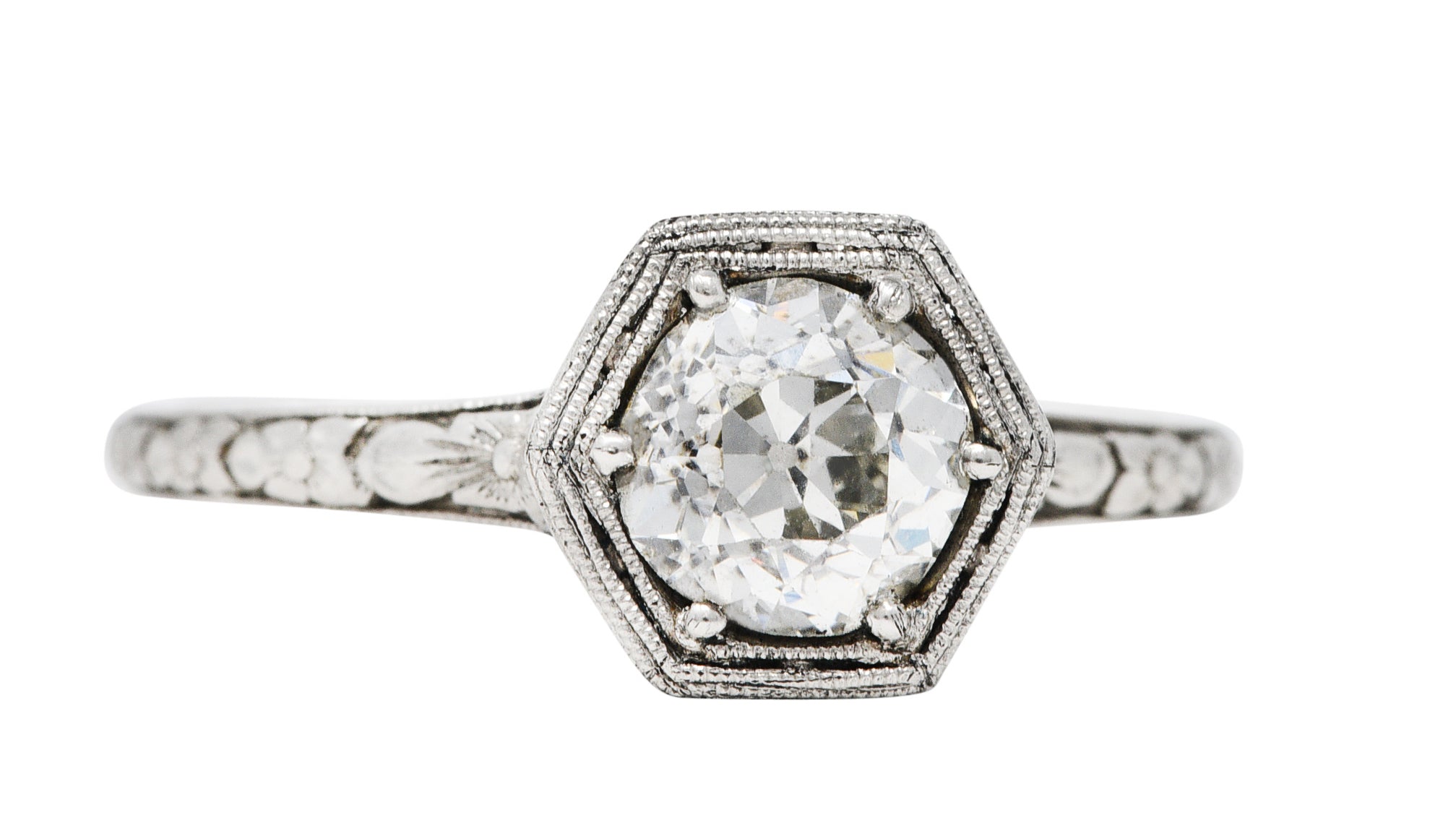 1930's Traub 1.02 CTW Diamond Platinum Orange Blossom Engagement RingRing - Wilson's Estate Jewelry