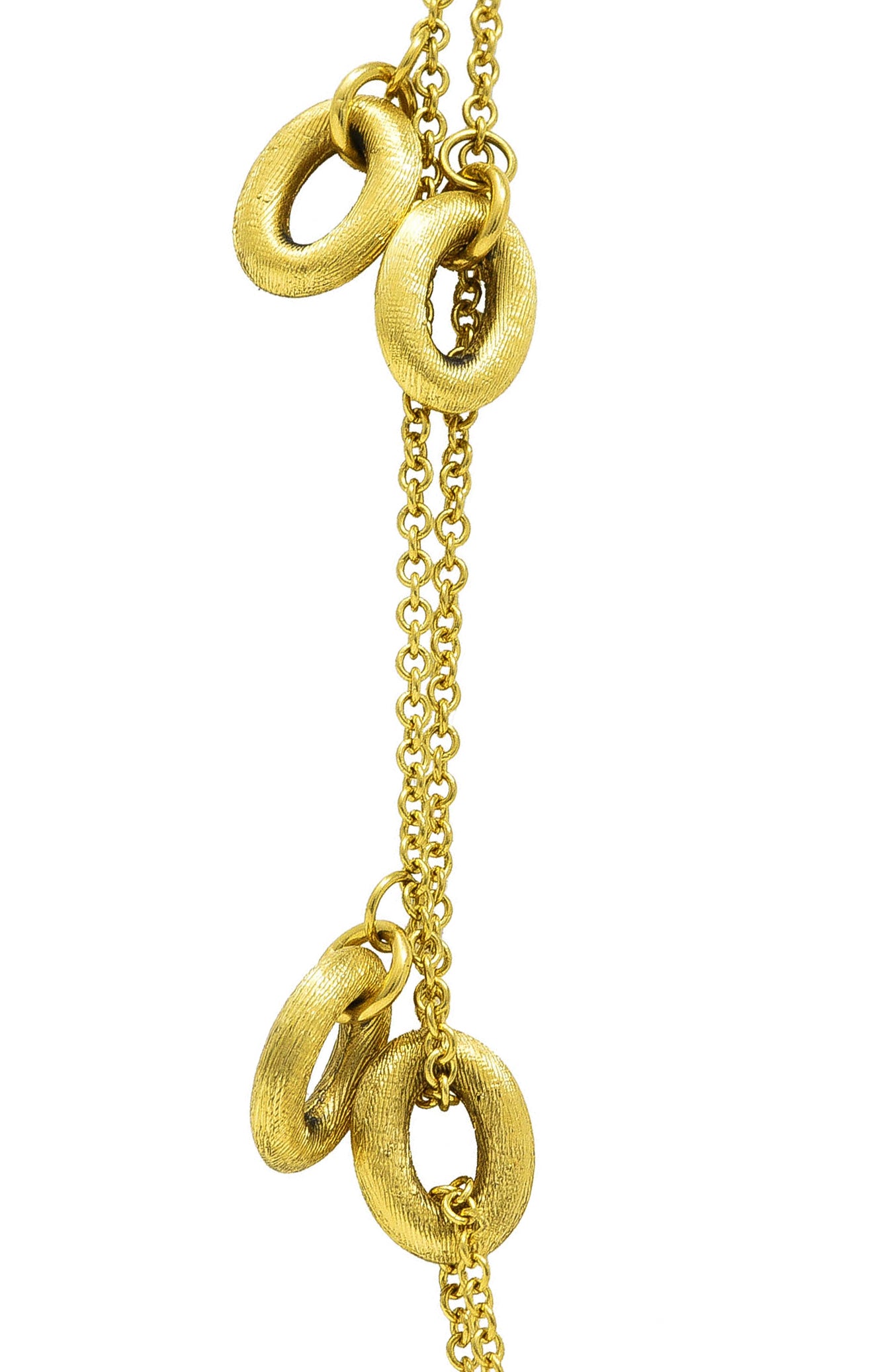 Nanis Contemporary 18 Karat Yellow Gold Brushed Olga Chain Necklace Wilson's Estate Jewelry