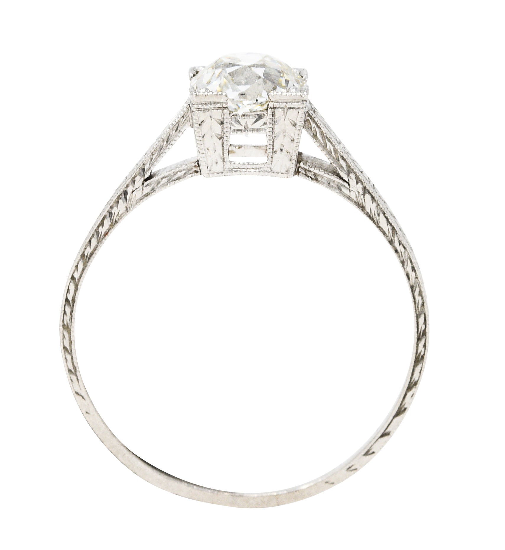 Art Deco 1.00 CTW Diamond Platinum Wheat Engagement RingRing - Wilson's Estate Jewelry