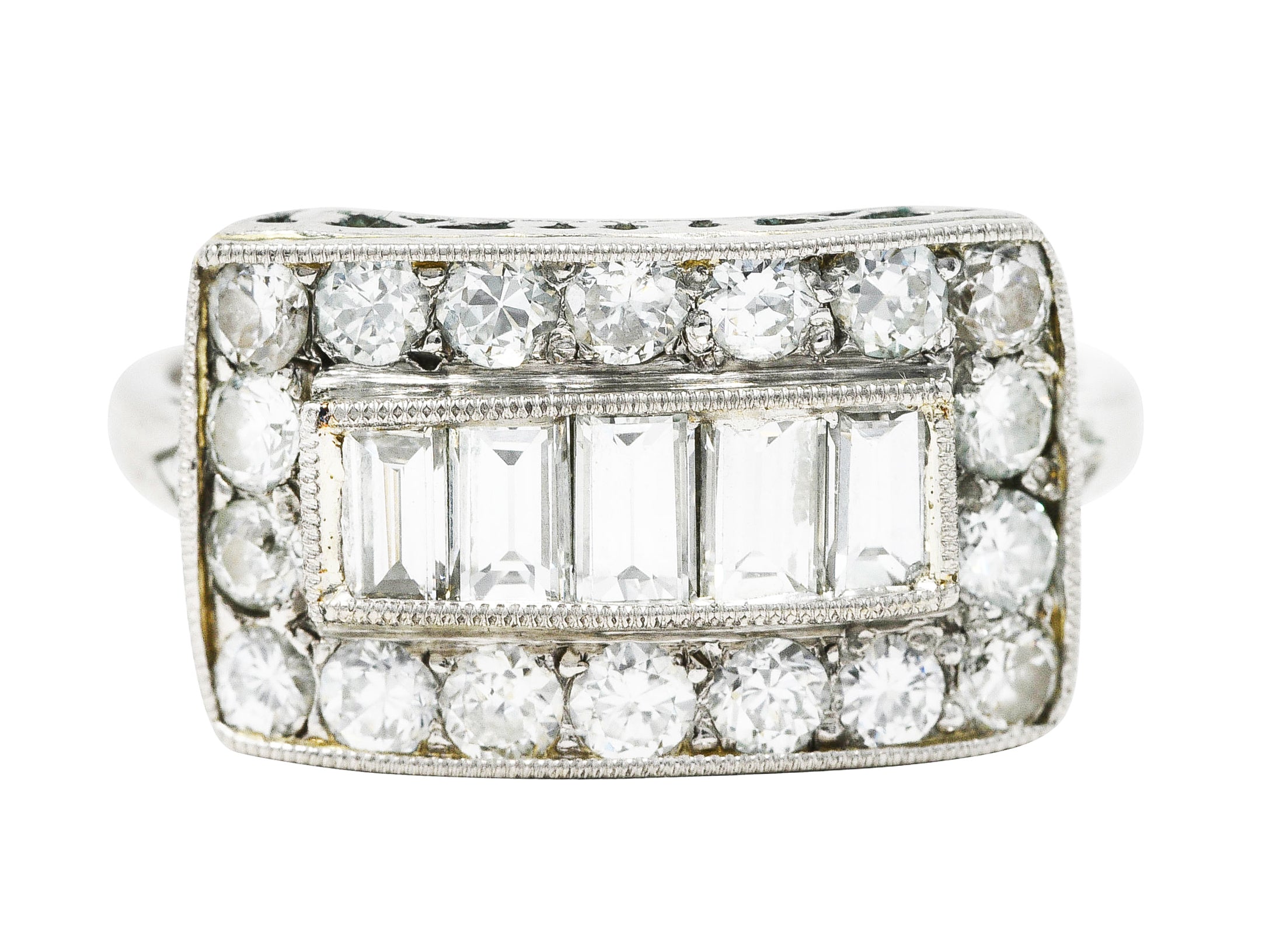 1930's Art Deco 1.25 CTW Diamond Platinum Dinner RingRing - Wilson's Estate Jewelry