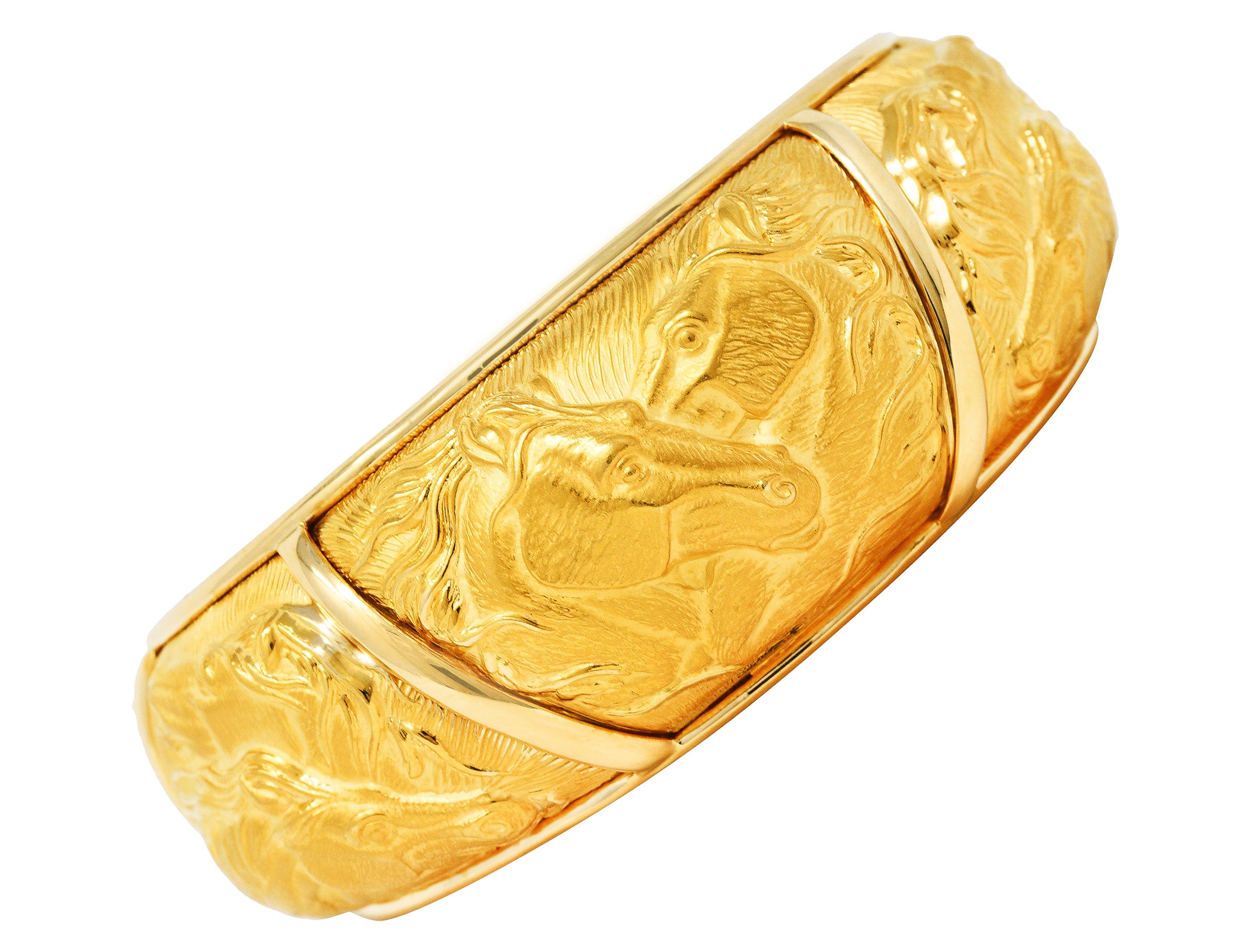 Carrera y Carrera 18 Karat Yellow Gold Ecuestre Horse Cuff BraceletBracelet - Wilson's Estate Jewelry