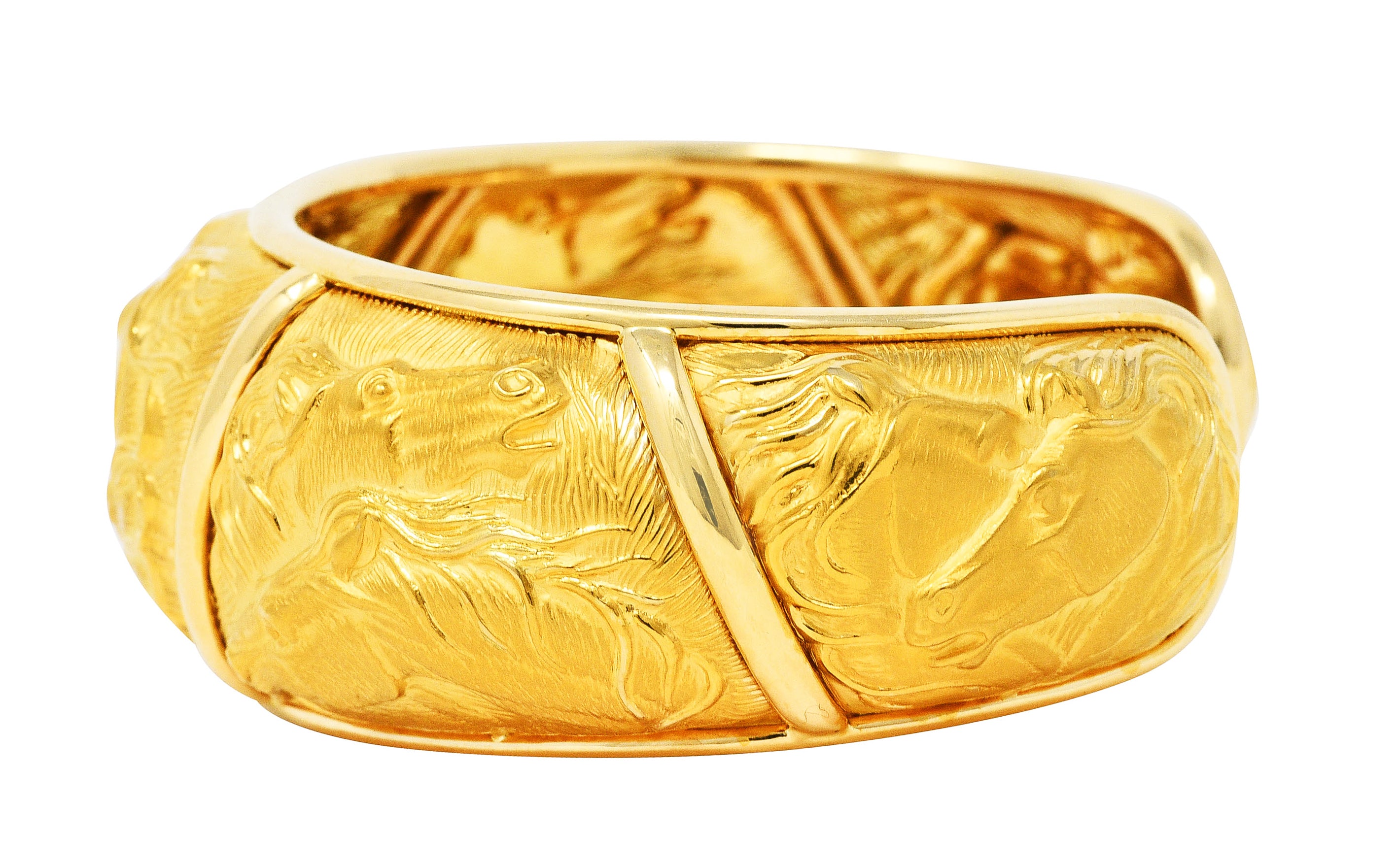 Carrera y Carrera 18 Karat Yellow Gold Ecuestre Horse Cuff BraceletBracelet - Wilson's Estate Jewelry