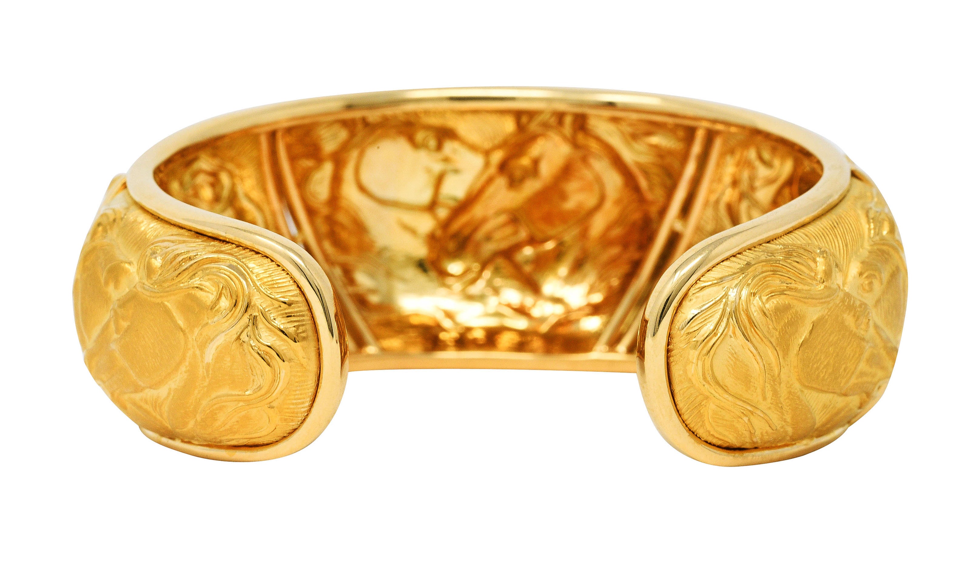 Carrera y Carrera 18 Karat Yellow Gold Ecuestre Horse Cuff BraceletBracelet - Wilson's Estate Jewelry