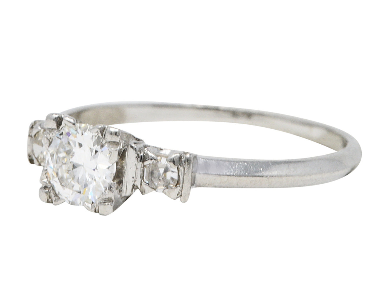 Mid-Century 0.38 CTW Diamond Platinum Engagement RingRing - Wilson's Estate Jewelry