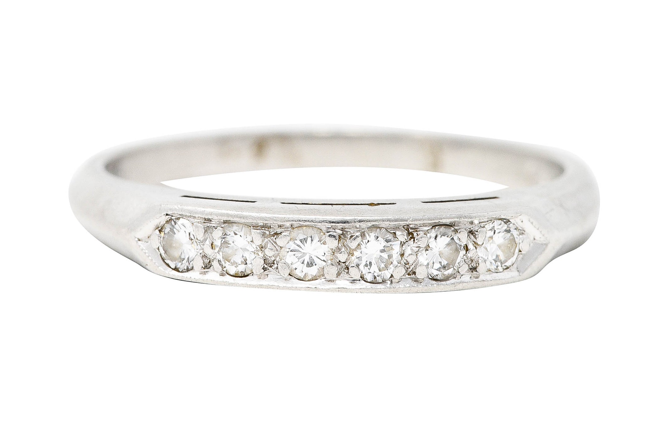 Mid-Century 0.25 CTW Diamond Platinum Anniversary Band RingRing - Wilson's Estate Jewelry