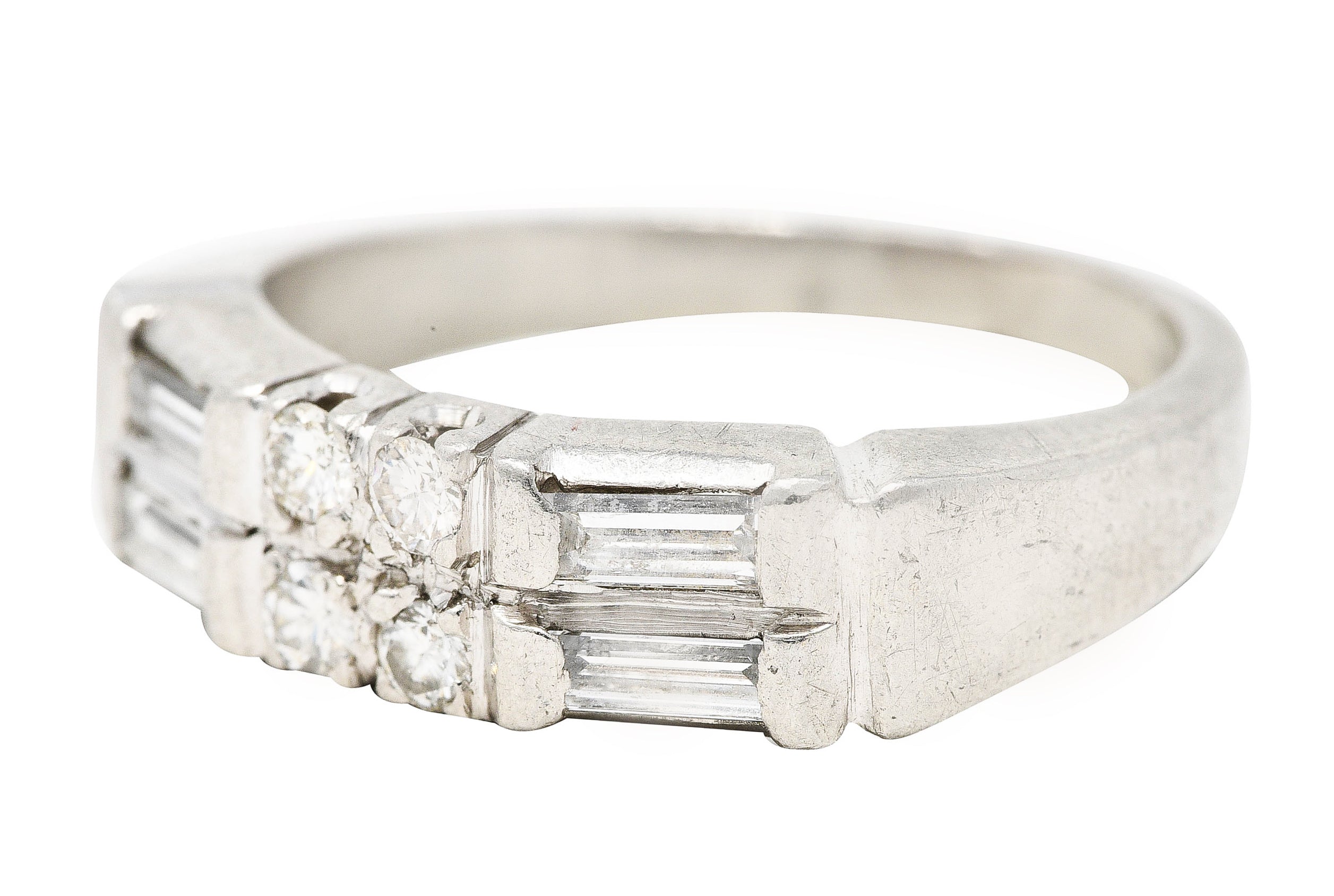 Mid-Century 0.55 CTW Diamond Platinum Band RingRing - Wilson's Estate Jewelry