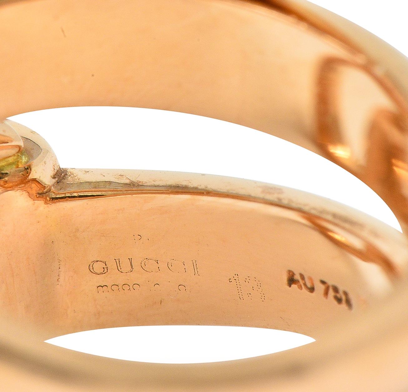 Gucci Contemporary 18 Karat Rose Gold Horsebit Wrap Ring