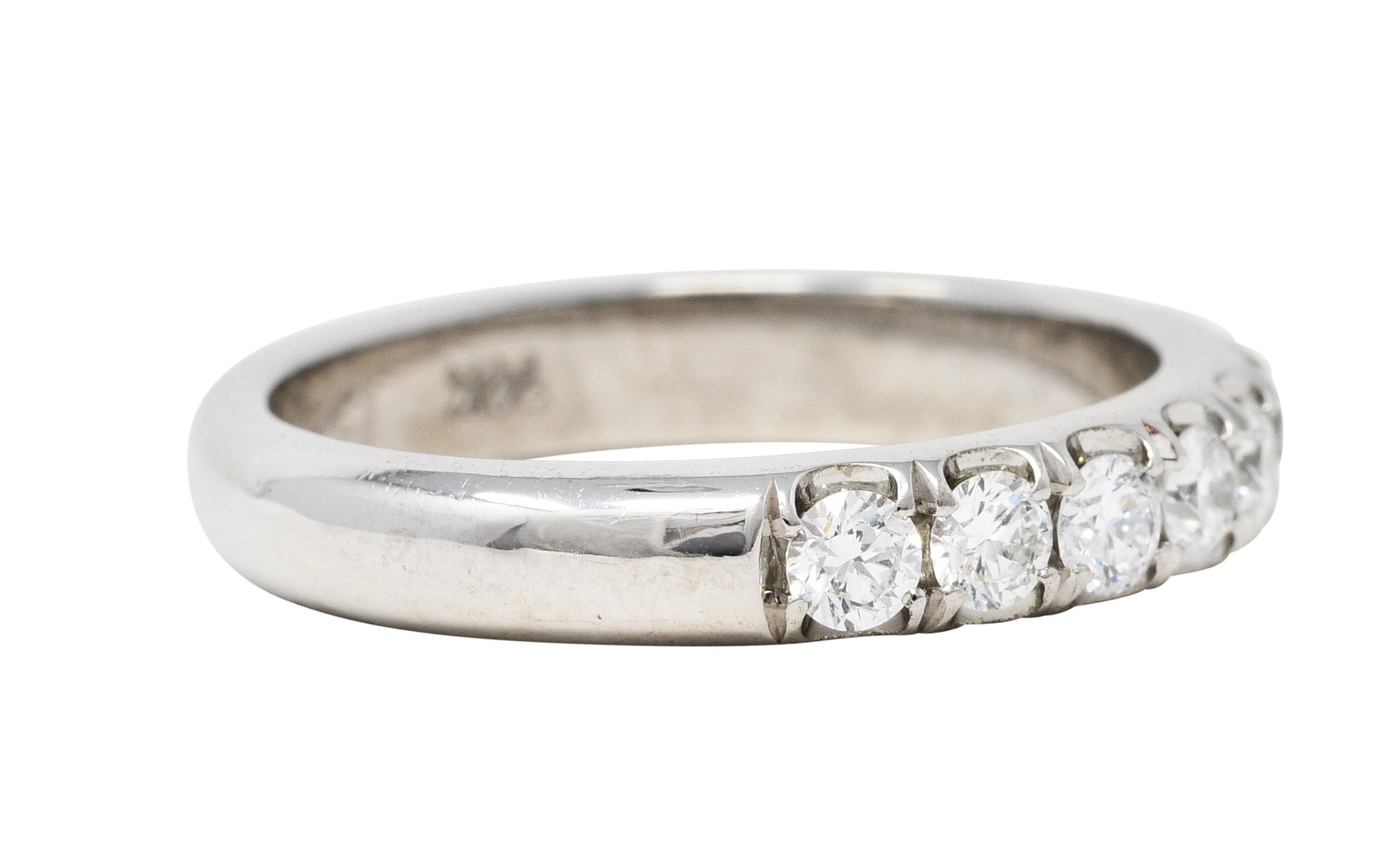 Contemporary 0.75 CTW Diamond 14 Karat White Gold Anniversary Band RingRing - Wilson's Estate Jewelry