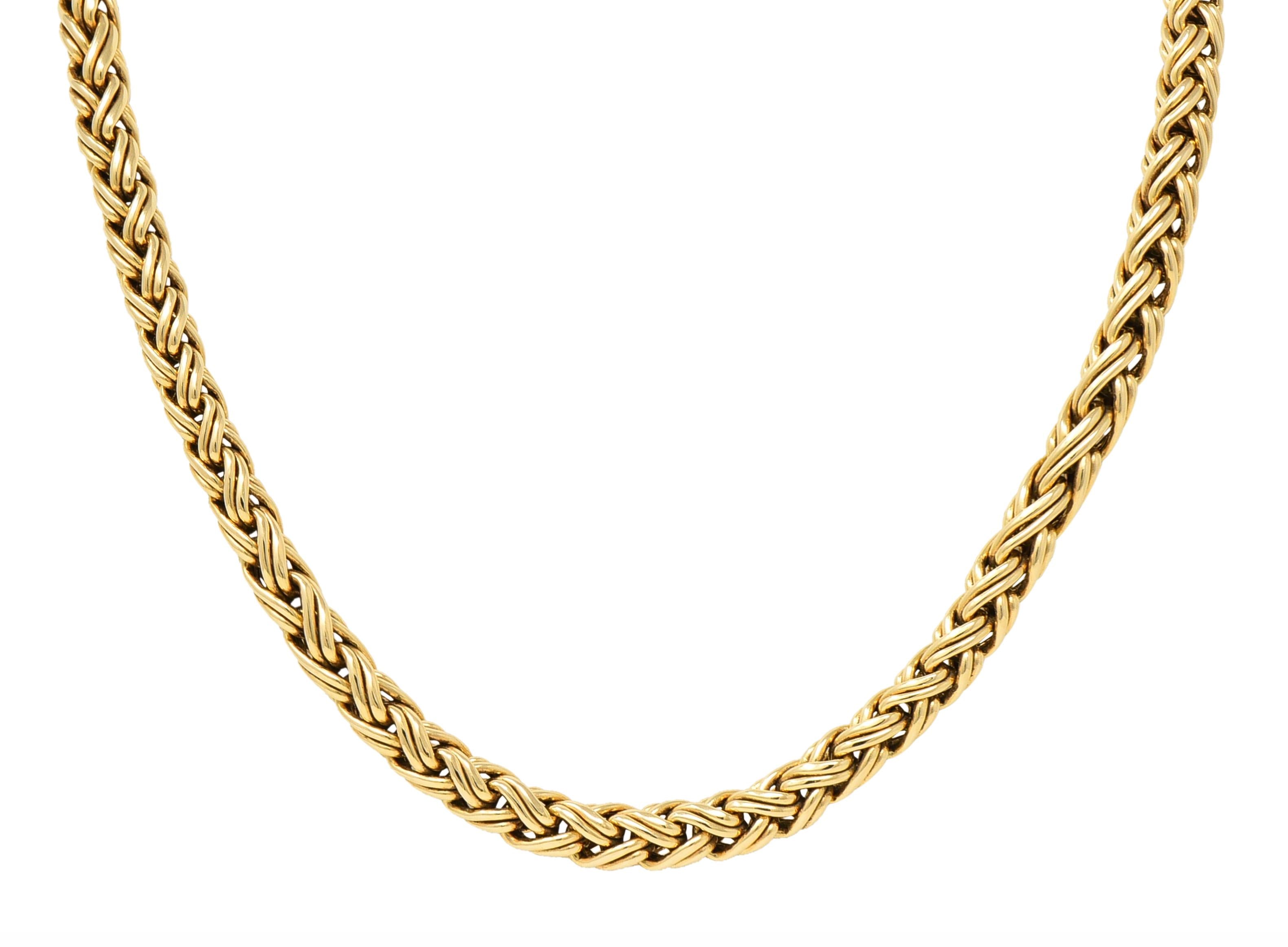 Tiffany & Co. 1990's 14 Karat Yellow Gold Russian Weave Vintage Chain Necklace