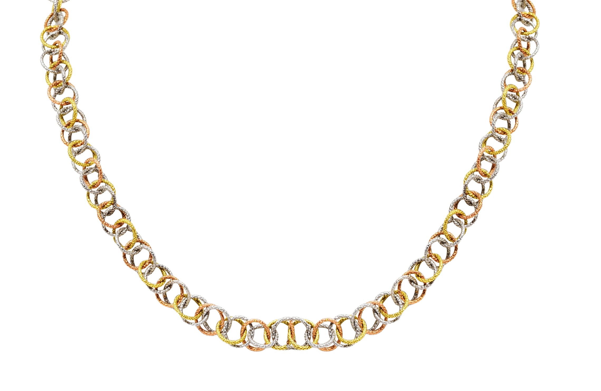 Buccellati Italy 18 Karat Tri-Colored Gold Hawaii Chain NecklaceNecklace - Wilson's Estate Jewelry