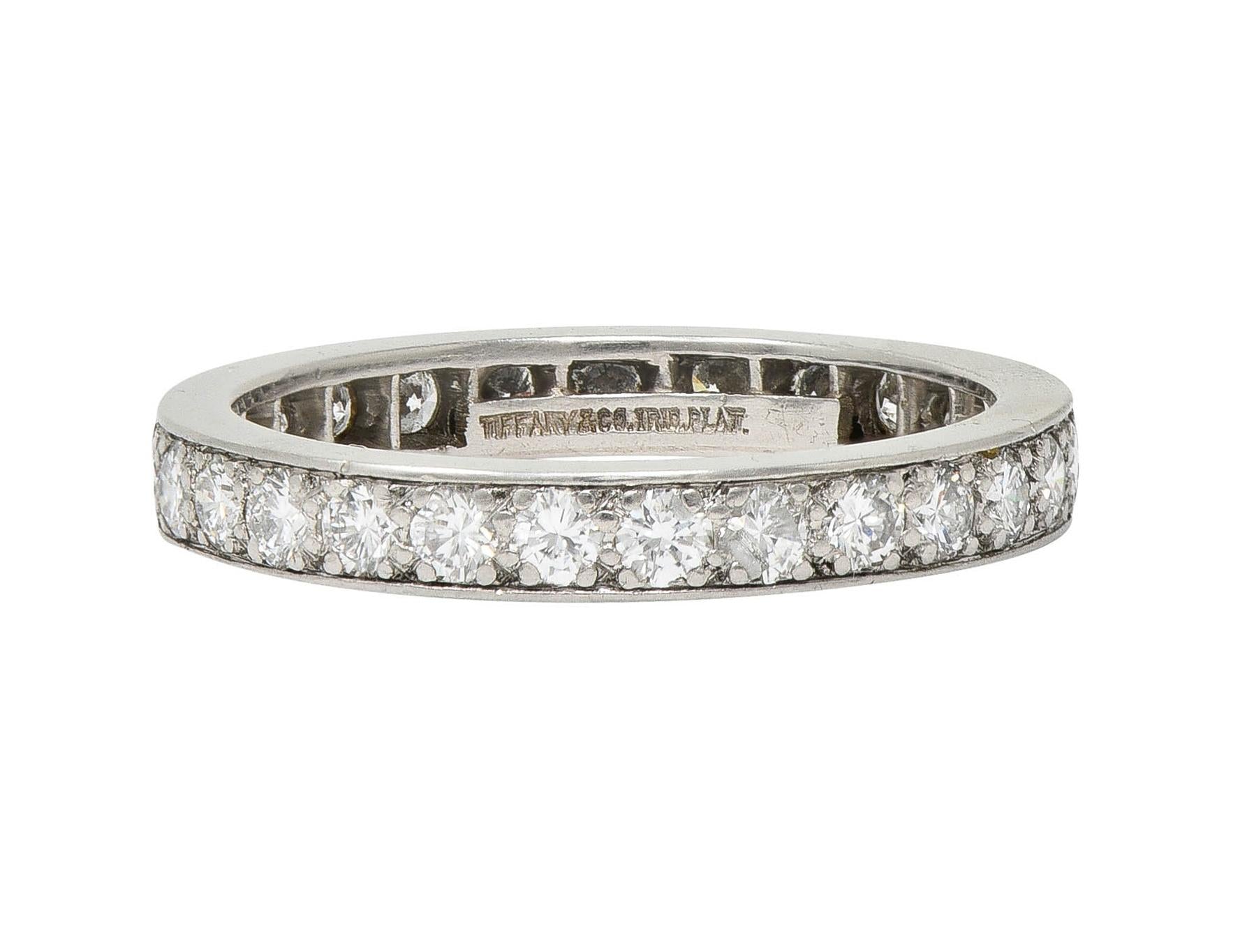 Tiffany & Co. Vintage Brilliant Cut Diamond Platinum Eternity Wedding Band Ring