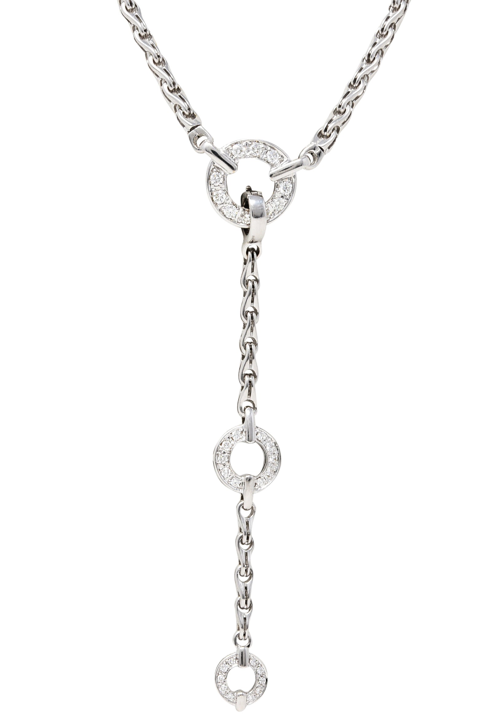 Di Modolo 0.85 CTW Diamond 18 Karat White Gold Convertible Tempio Lavalier NecklaceNecklace - Wilson's Estate Jewelry