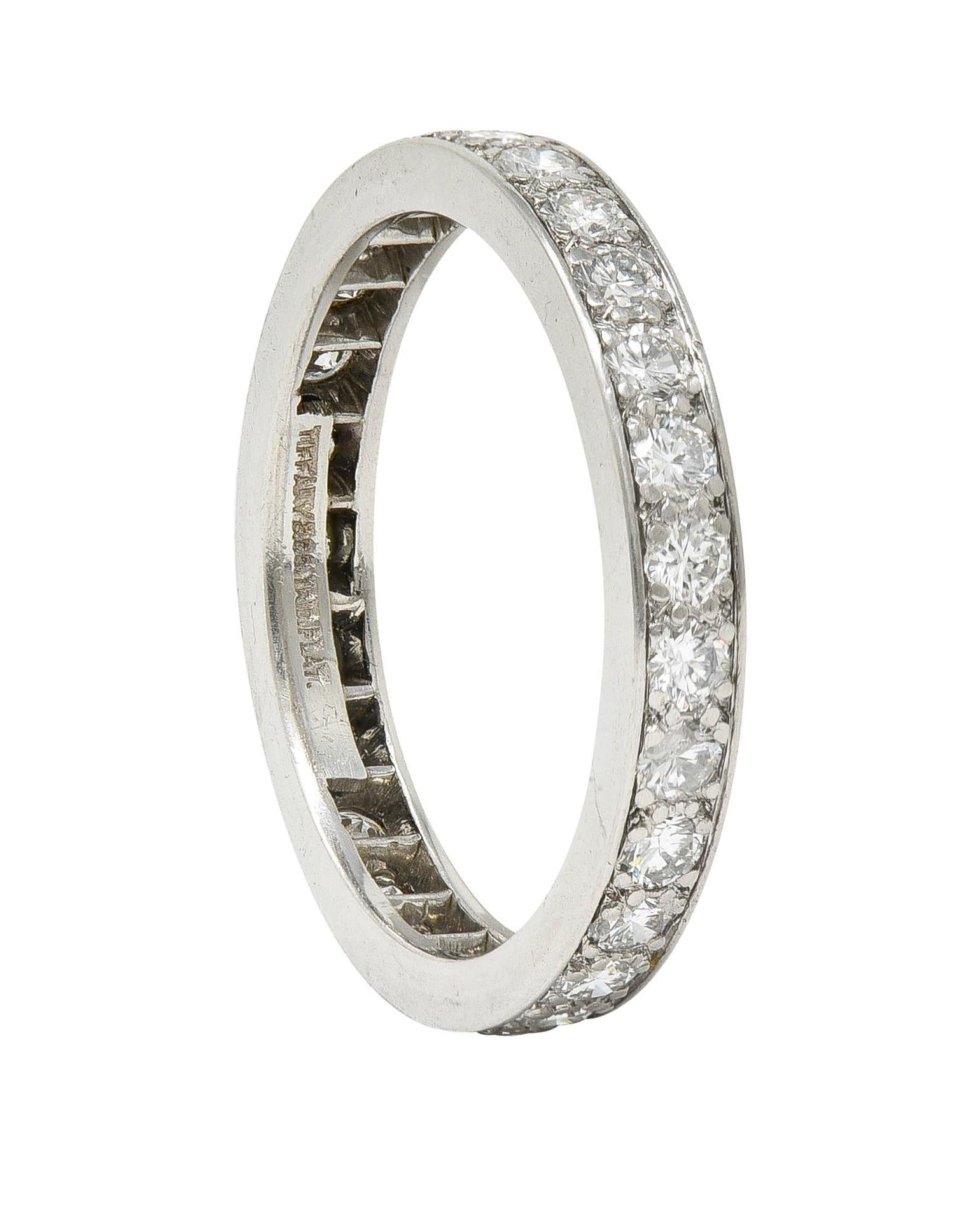 Tiffany & Co. Vintage Brilliant Cut Diamond Platinum Eternity Wedding Band Ring