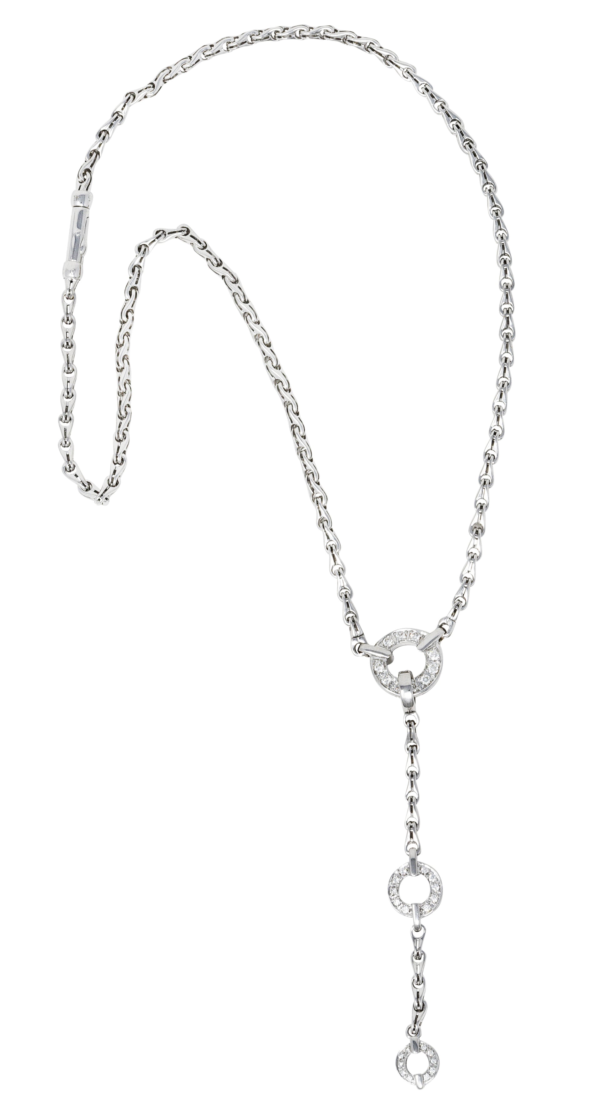 Di Modolo 0.85 CTW Diamond 18 Karat White Gold Convertible Tempio Lavalier NecklaceNecklace - Wilson's Estate Jewelry