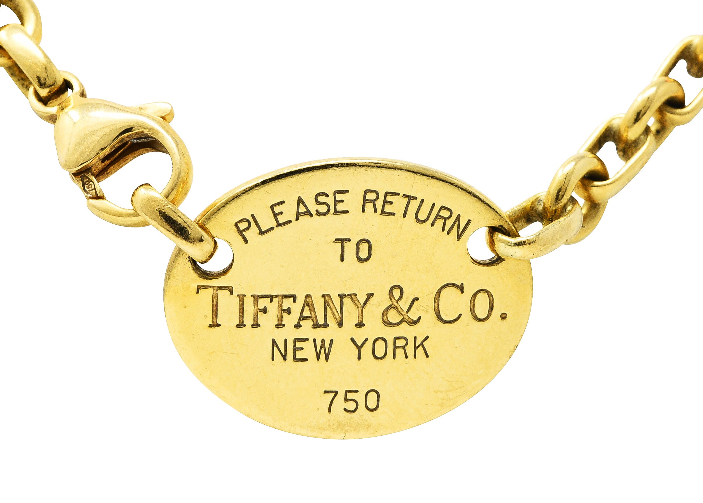 Tiffany & Co. 18 Karat Yellow Gold Return To Tiffany Station Necklace Wilson's Antique & Estate Jewelry