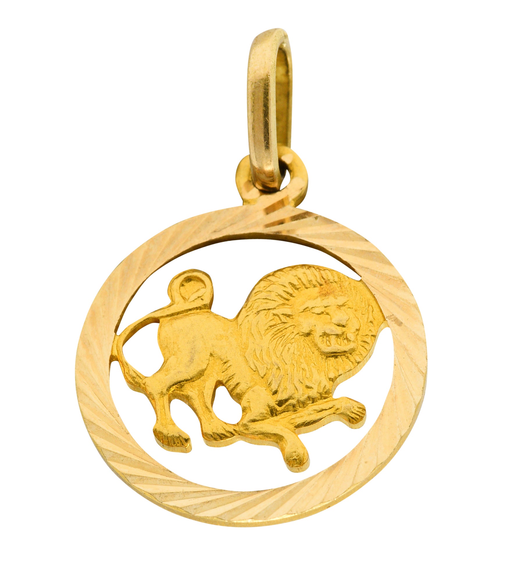 1970's 18 Karat Yellow Gold Leo Lion Zodiac Charmcharm - Wilson's Estate Jewelry