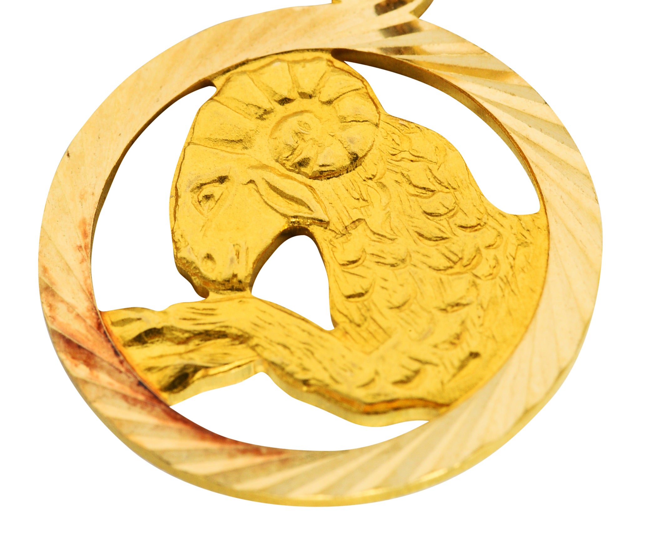 1970's Italian 18 Karat Gold Aries Zodiac Charmcharm - Wilson's Estate Jewelry