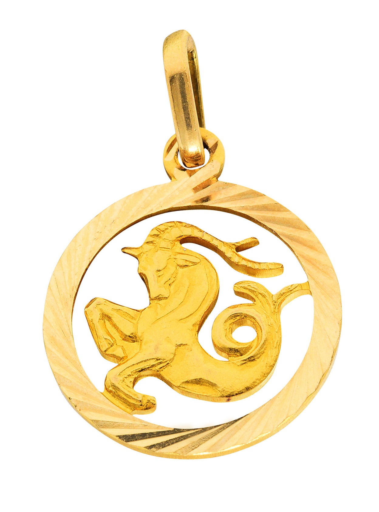 1970's Italian 18 Karat Yellow Gold Capricorn Zodiac Charmcharm - Wilson's Estate Jewelry