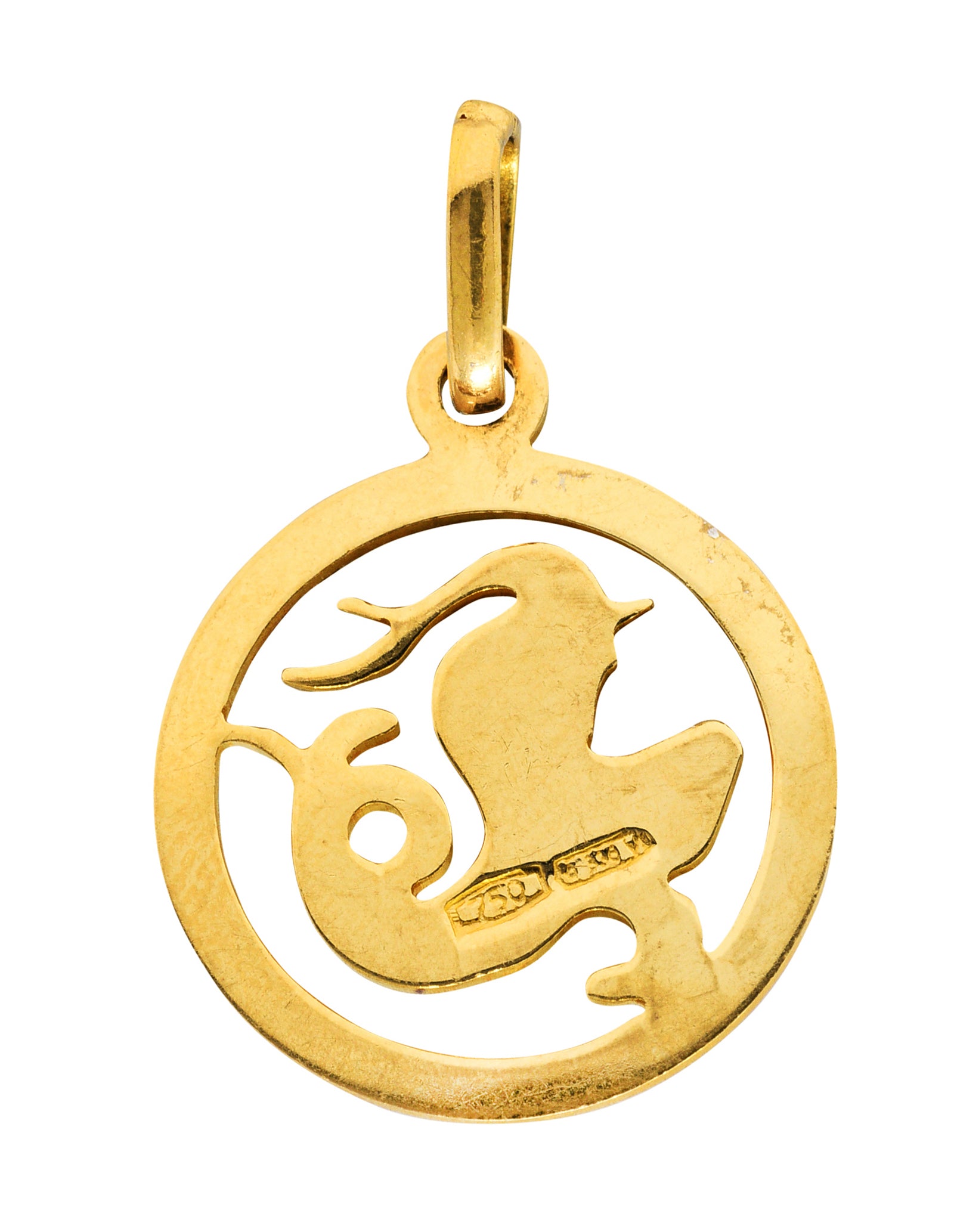 1970's Italian 18 Karat Yellow Gold Capricorn Zodiac Charmcharm - Wilson's Estate Jewelry