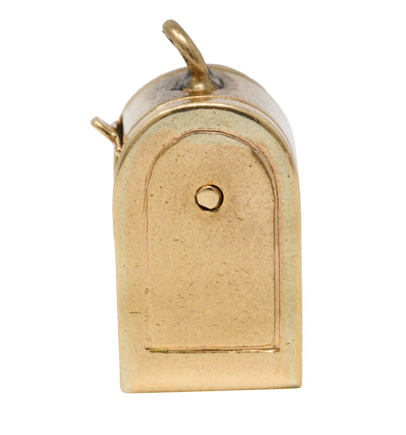 Retro Enamel 14 Karat Gold Love Letter Mailbox Charmcharm - Wilson's Estate Jewelry