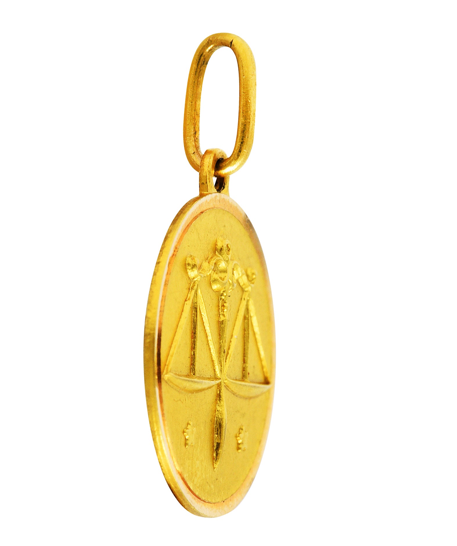 Vintage 18 Karat Gold Libra Zodiac Charmcharm - Wilson's Estate Jewelry