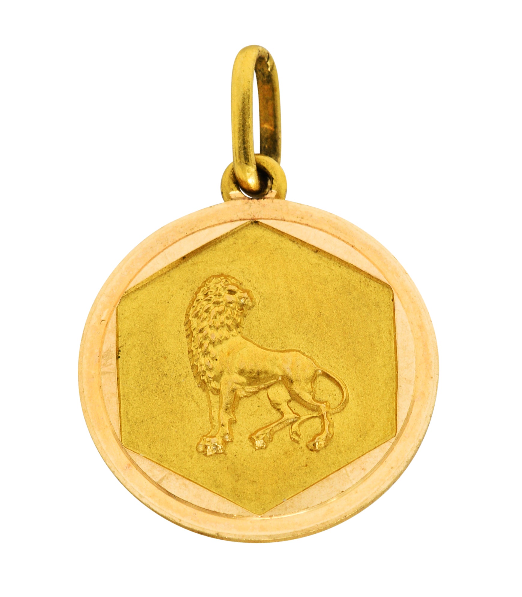 Vintage Italian 18 Karat Gold Leo Zodiac Charmcharm - Wilson's Estate Jewelry