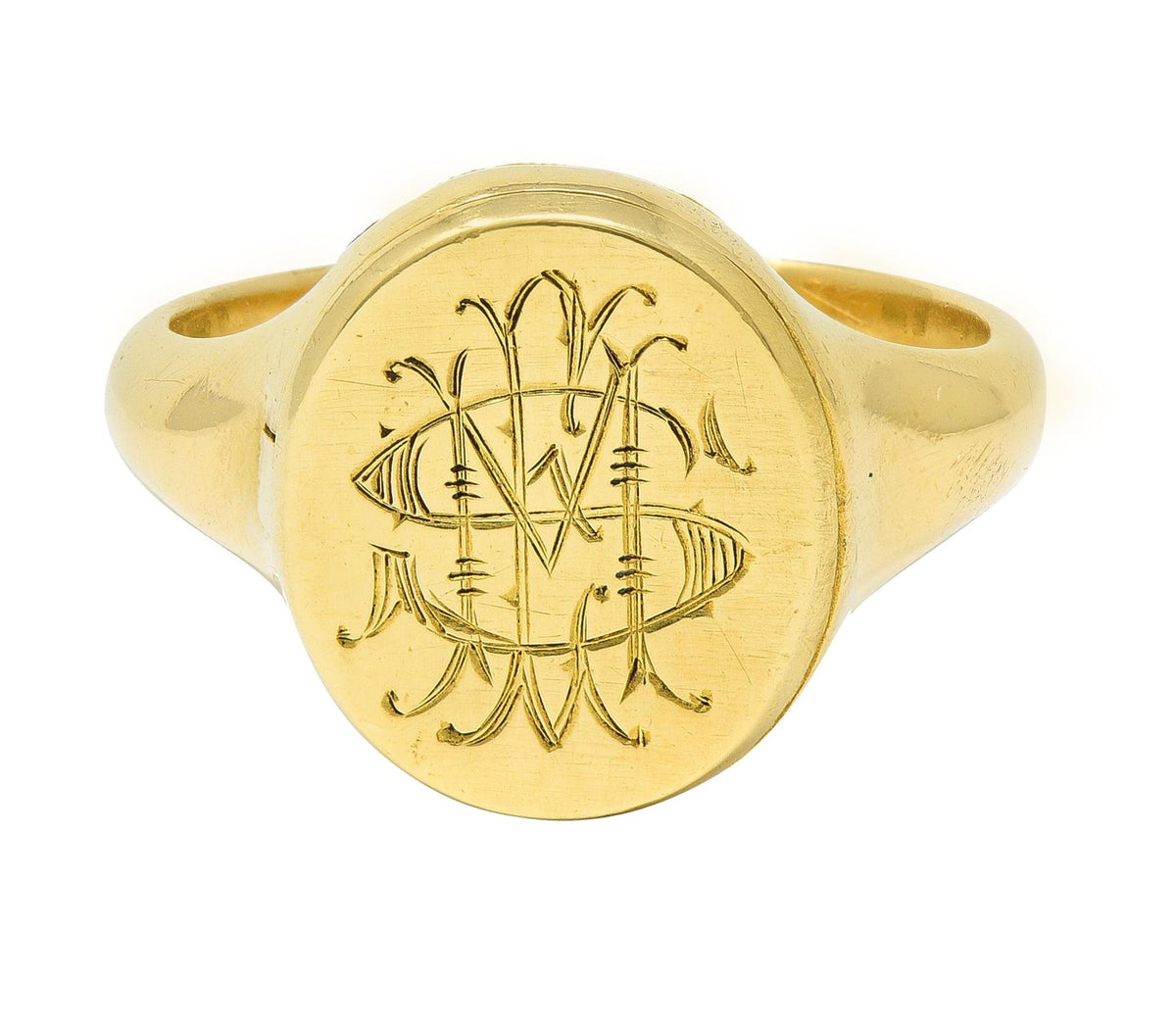 Antique 18 Karat Yellow Gold Monogram Signet Poison Hidden Compartment