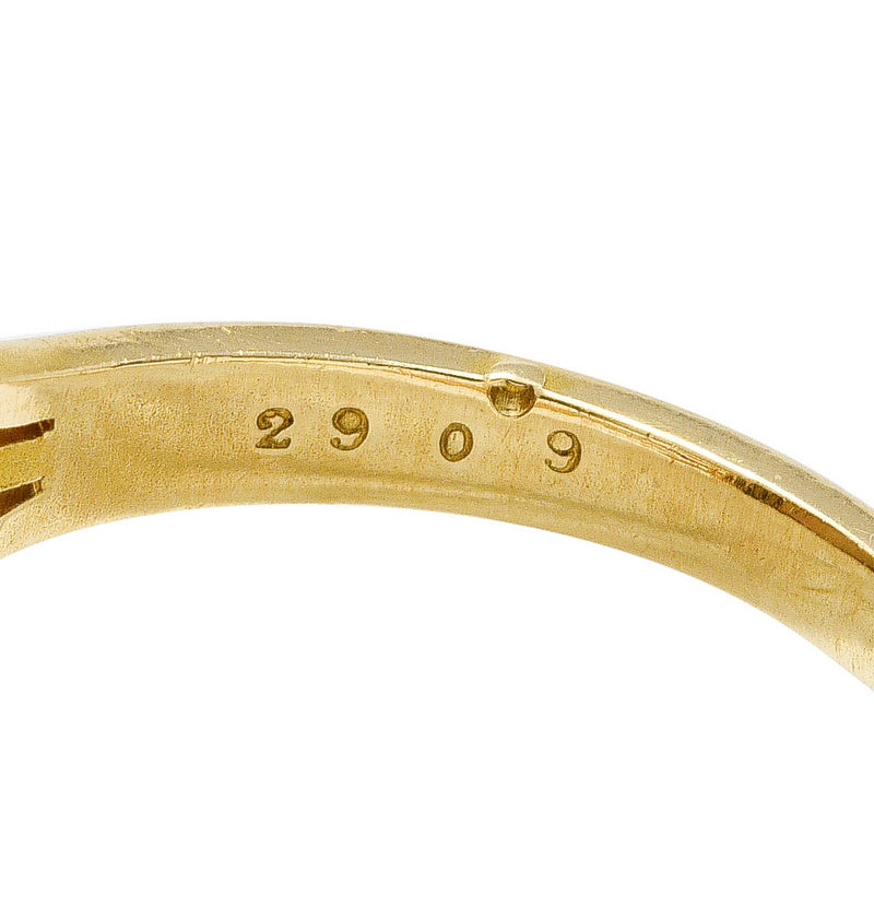 French Victorian Opal Diamond Platinum-Topped 18 Karat Yellow Gold Laurel Antique Ring Wilson's Estate Jewelry