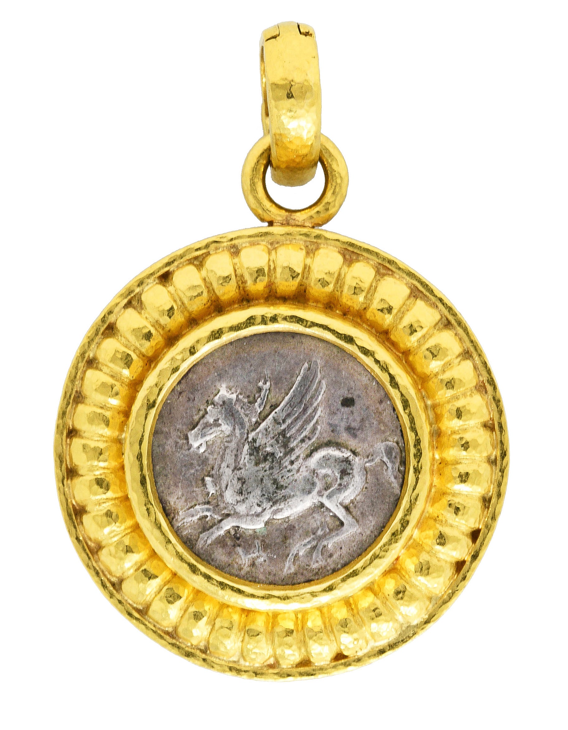 Elizabeth Locke Vintage Coin 18 Karat Gold Enhancer Pendant Medallion Wilson's Antique & Estate Jewelry