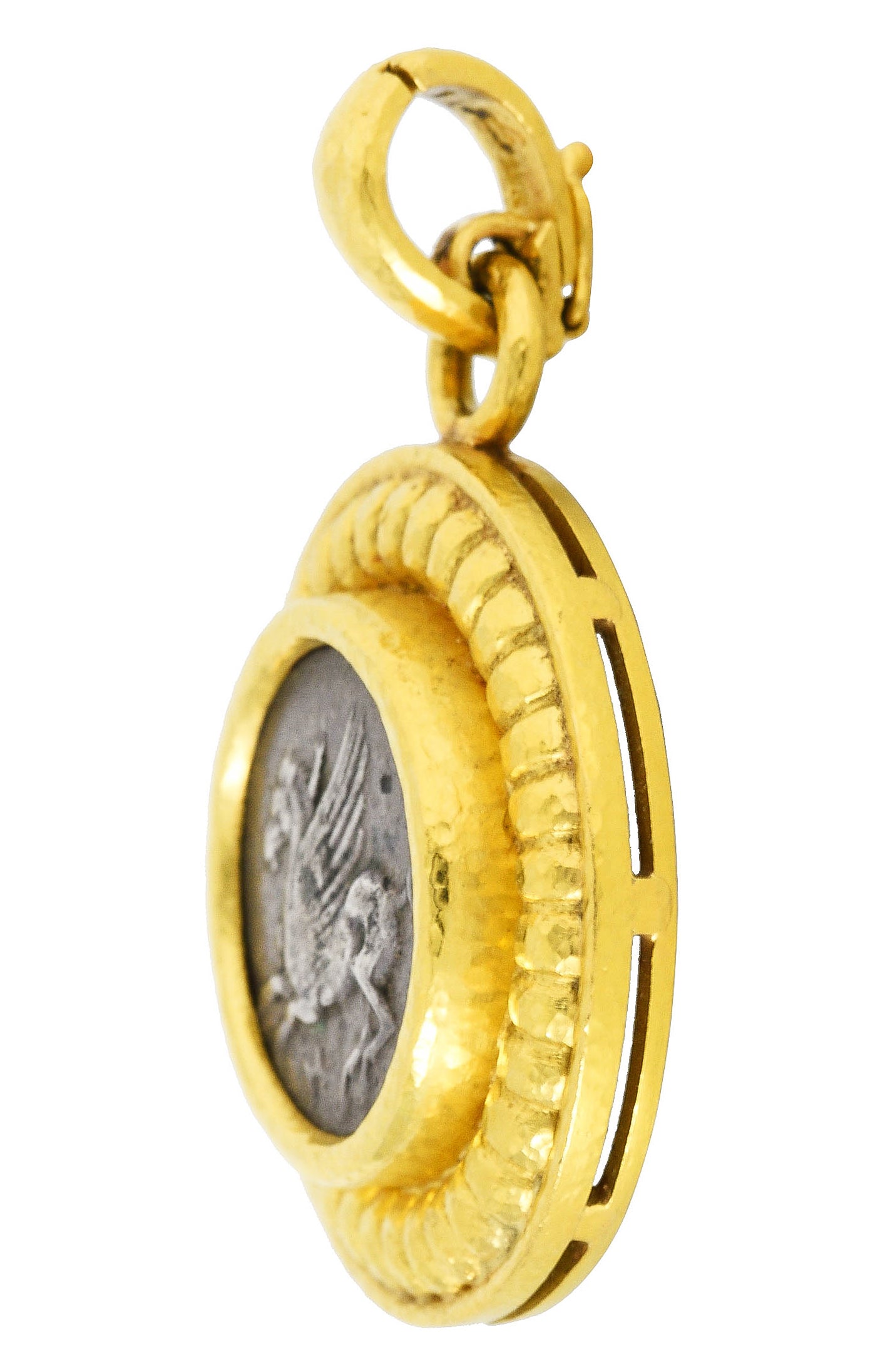 Elizabeth Locke Vintage Coin 18 Karat Gold Enhancer Pendant Medallion Wilson's Antique & Estate Jewelry