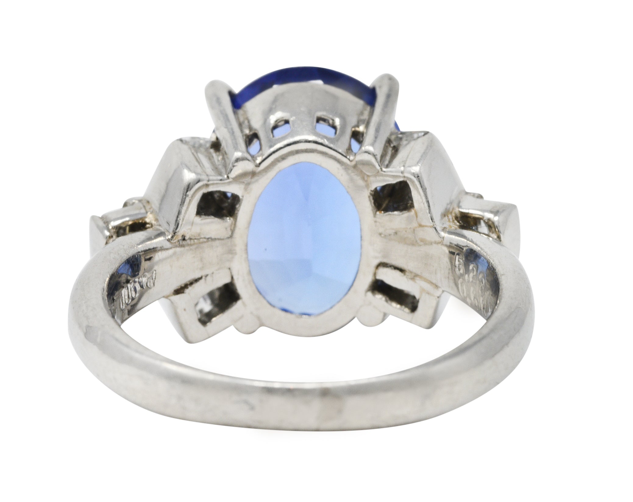 Contemporary 5.89 CTW Tanzanite Diamond Platinum Gemstone RingRing - Wilson's Estate Jewelry