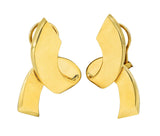 Vintage Paloma Picasso Tiffany & Co. 18 Karat Yellow Gold Ribbon Earrings Wilson's Estate Jewelry