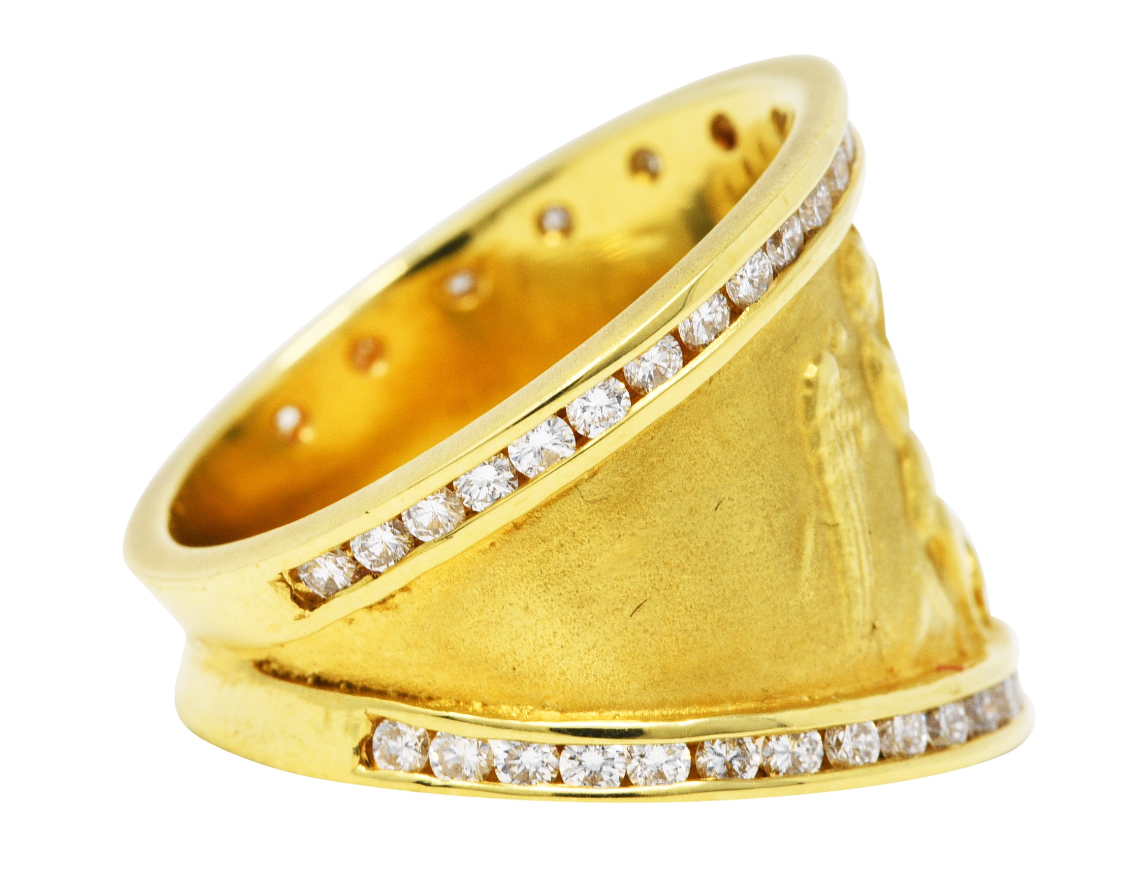 SeidanGang 1.00 CTW Diamond 18 Karat Gold Cupid Dionysus Band RingRing - Wilson's Estate Jewelry