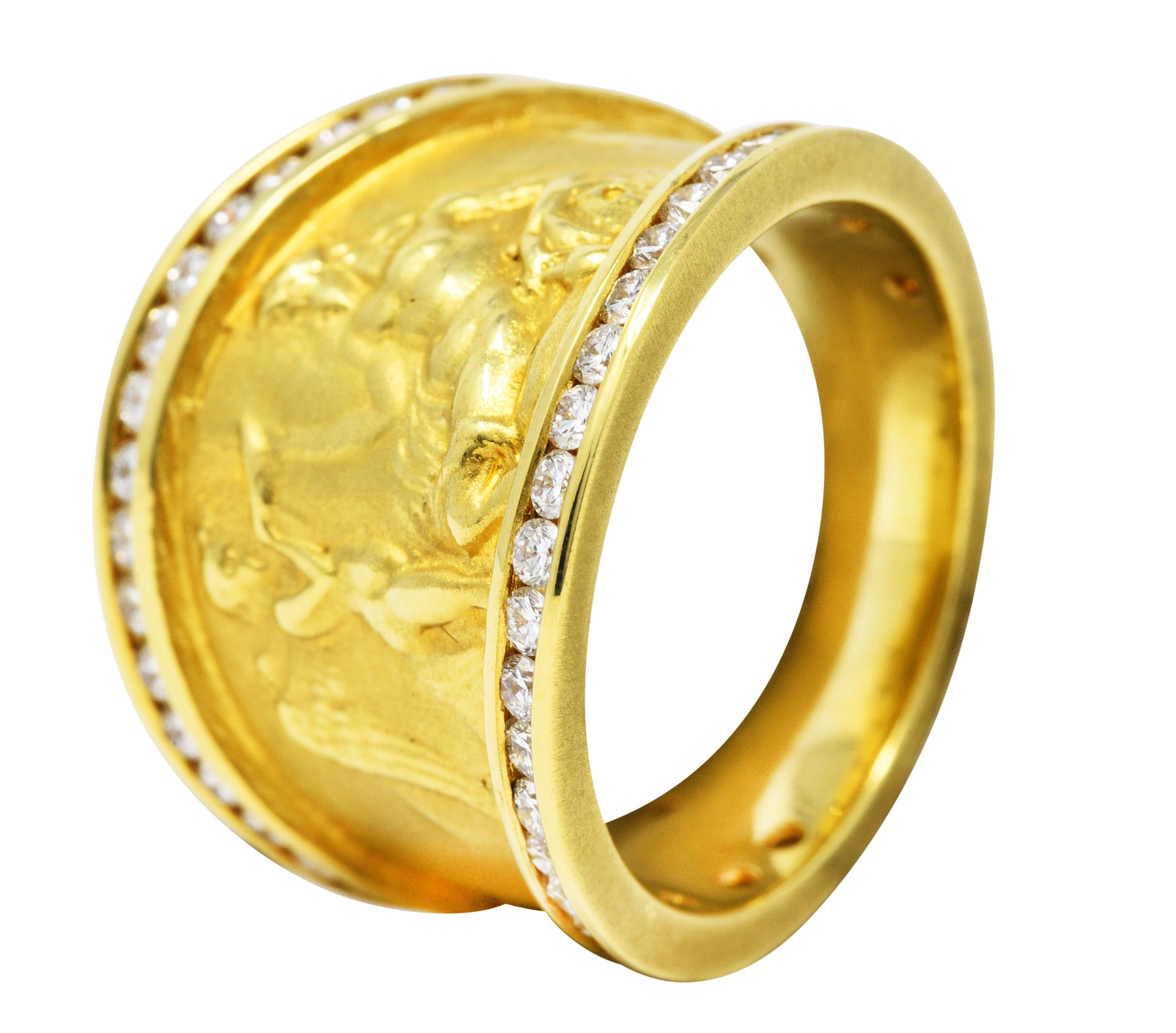 SeidanGang 1.00 CTW Diamond 18 Karat Gold Cupid Dionysus Band RingRing - Wilson's Estate Jewelry